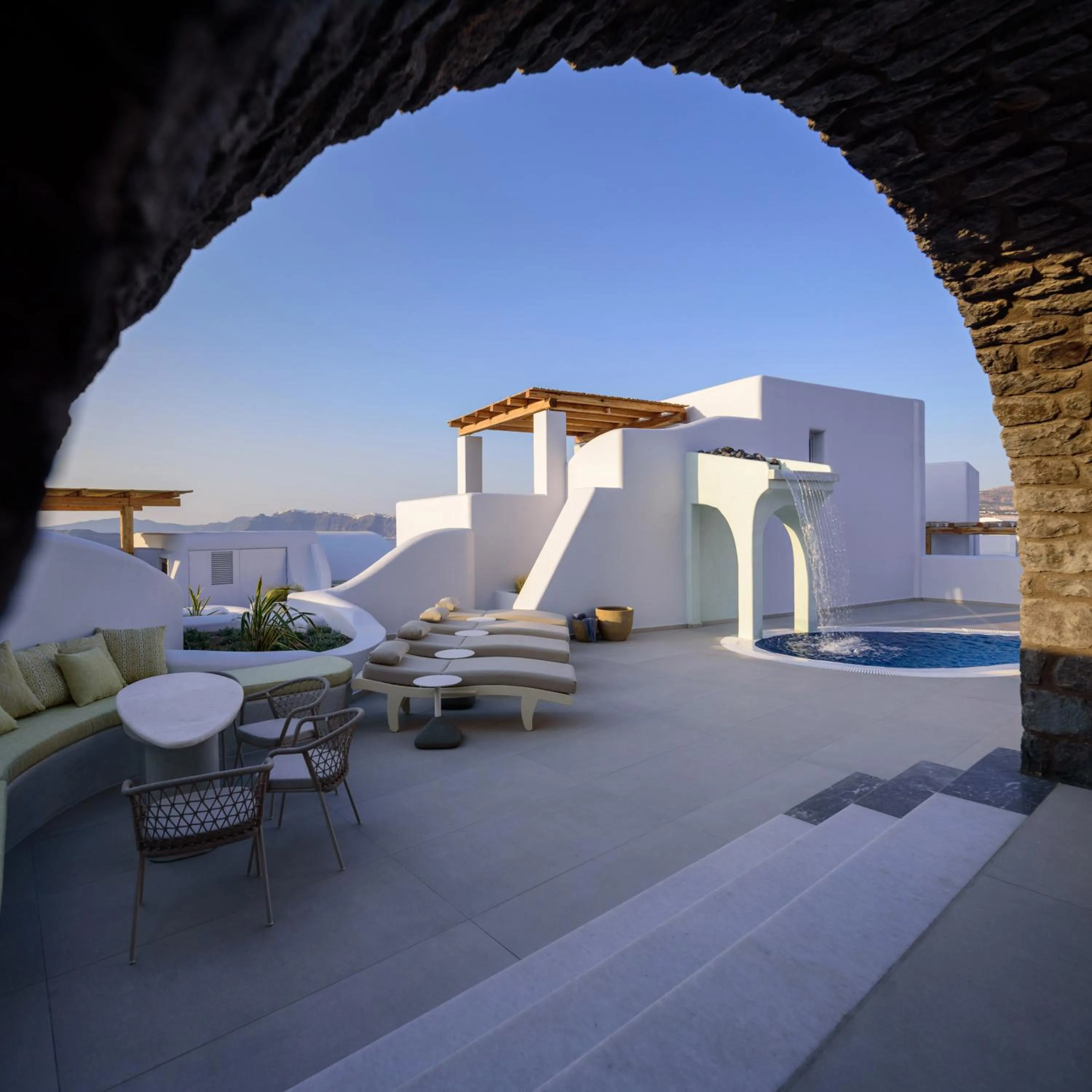 Seating area in Acro Blue Luxury Villas