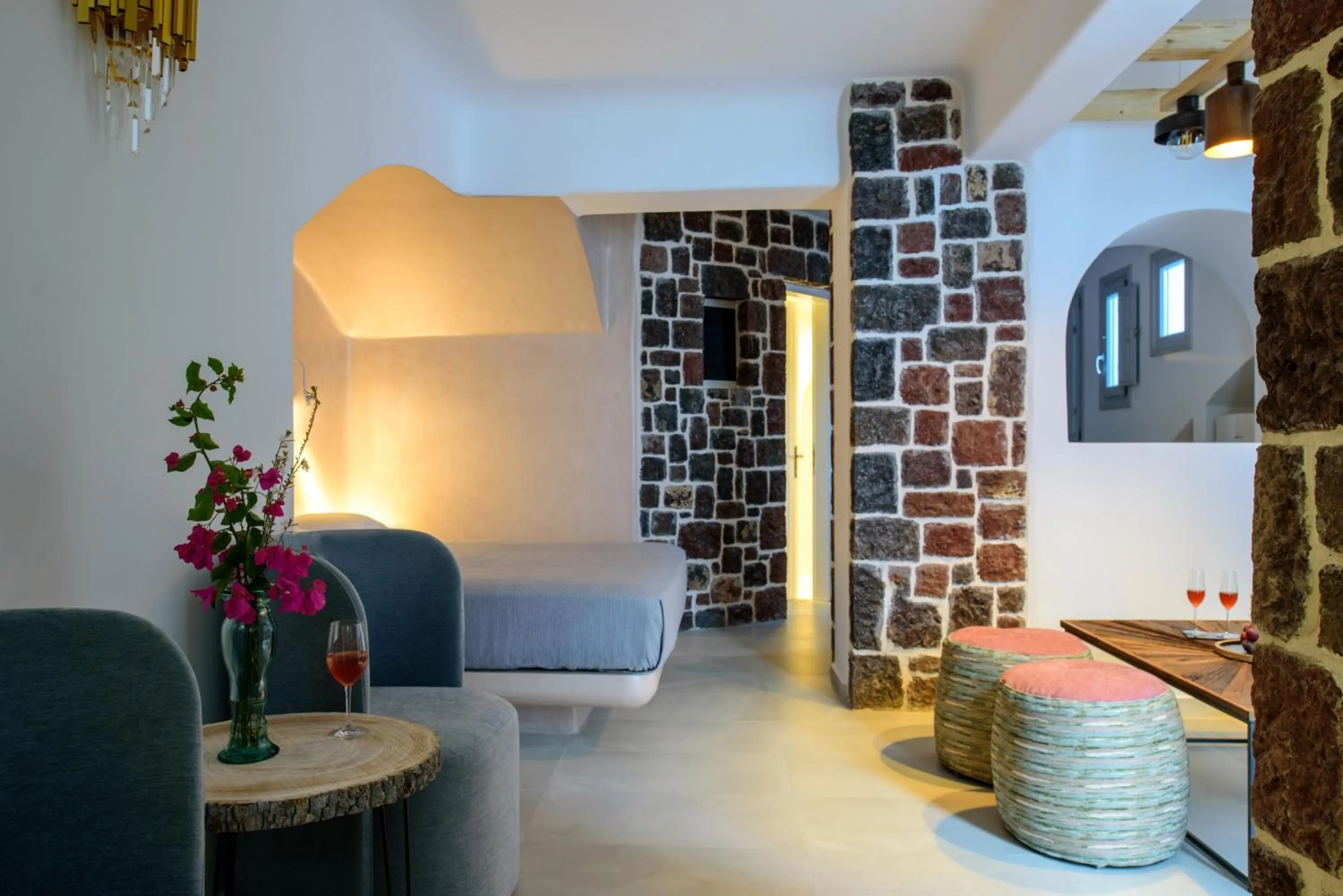 Seating area in Acro Blue Luxury Villas