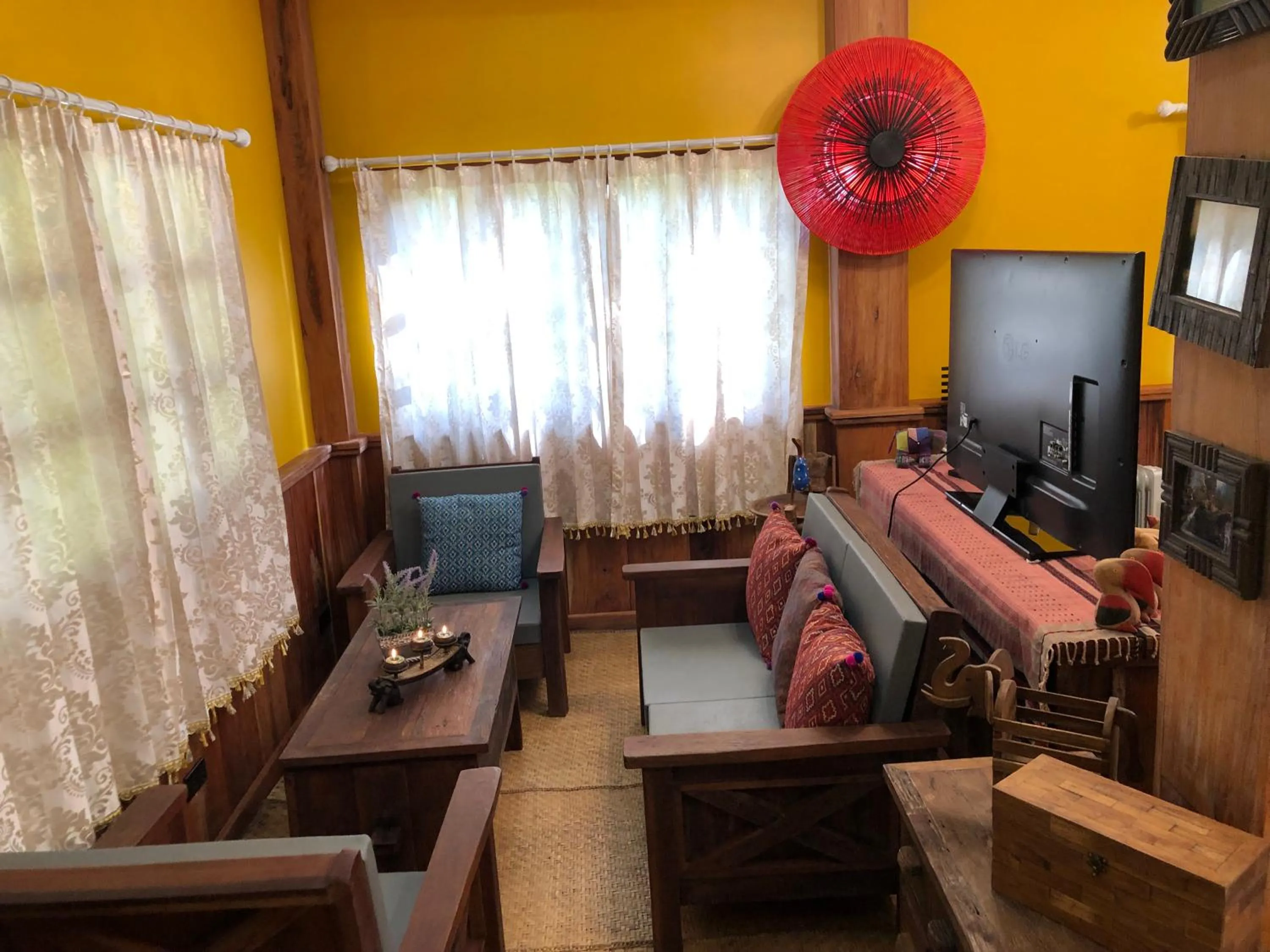 Living room, Bed in On The Mekong Resort