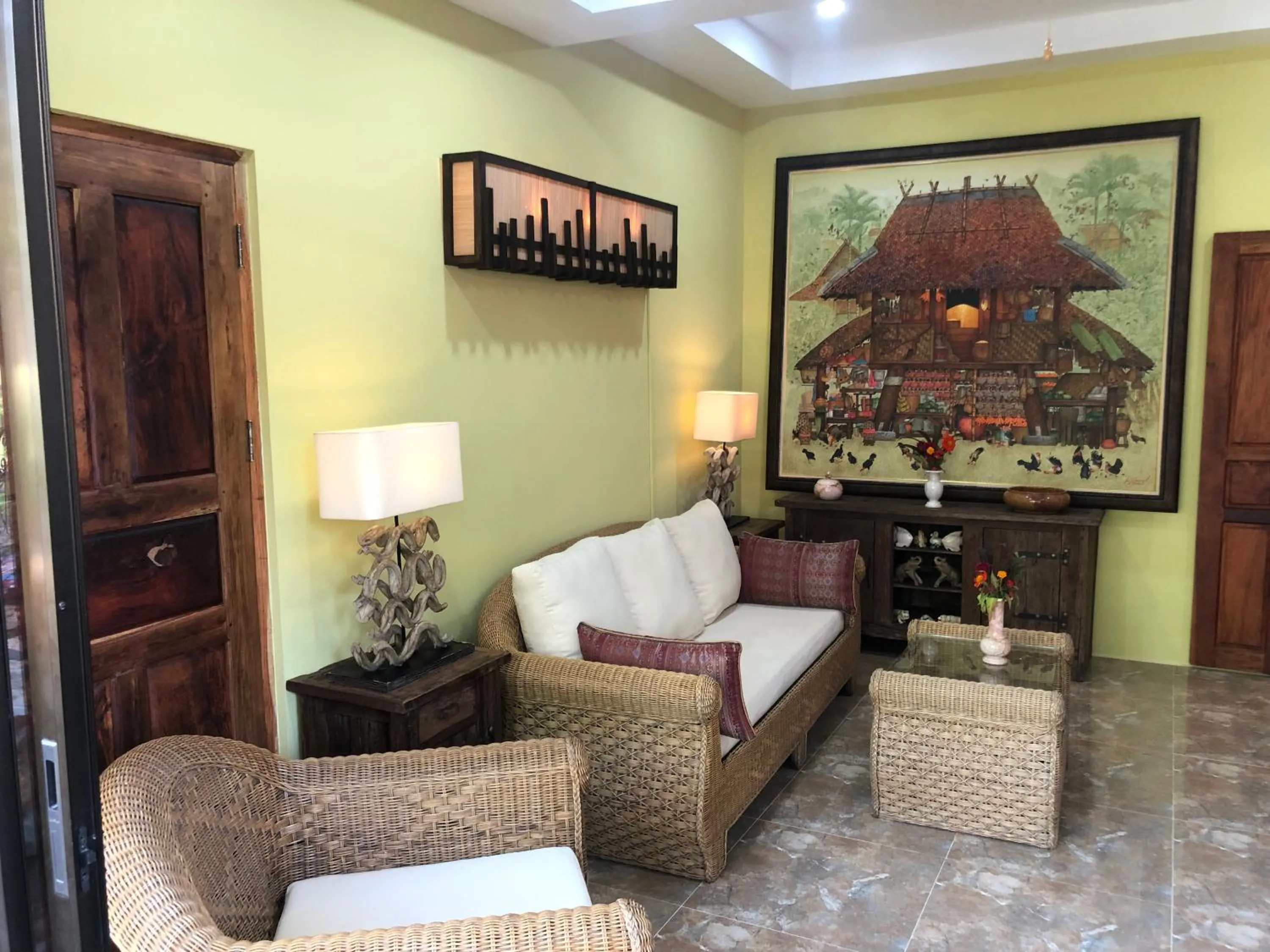 Living room in On The Mekong Resort