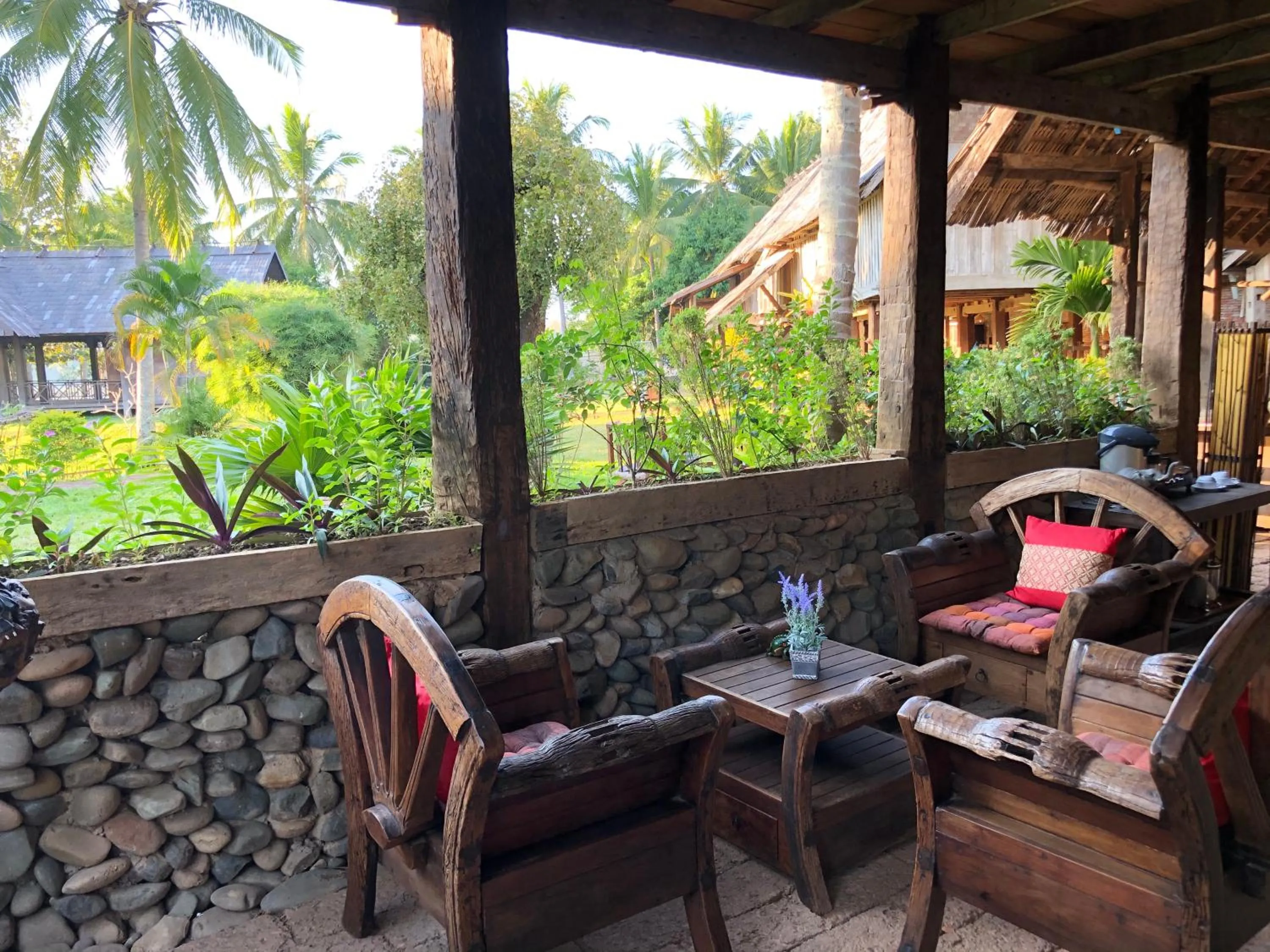 Seating area in On The Mekong Resort