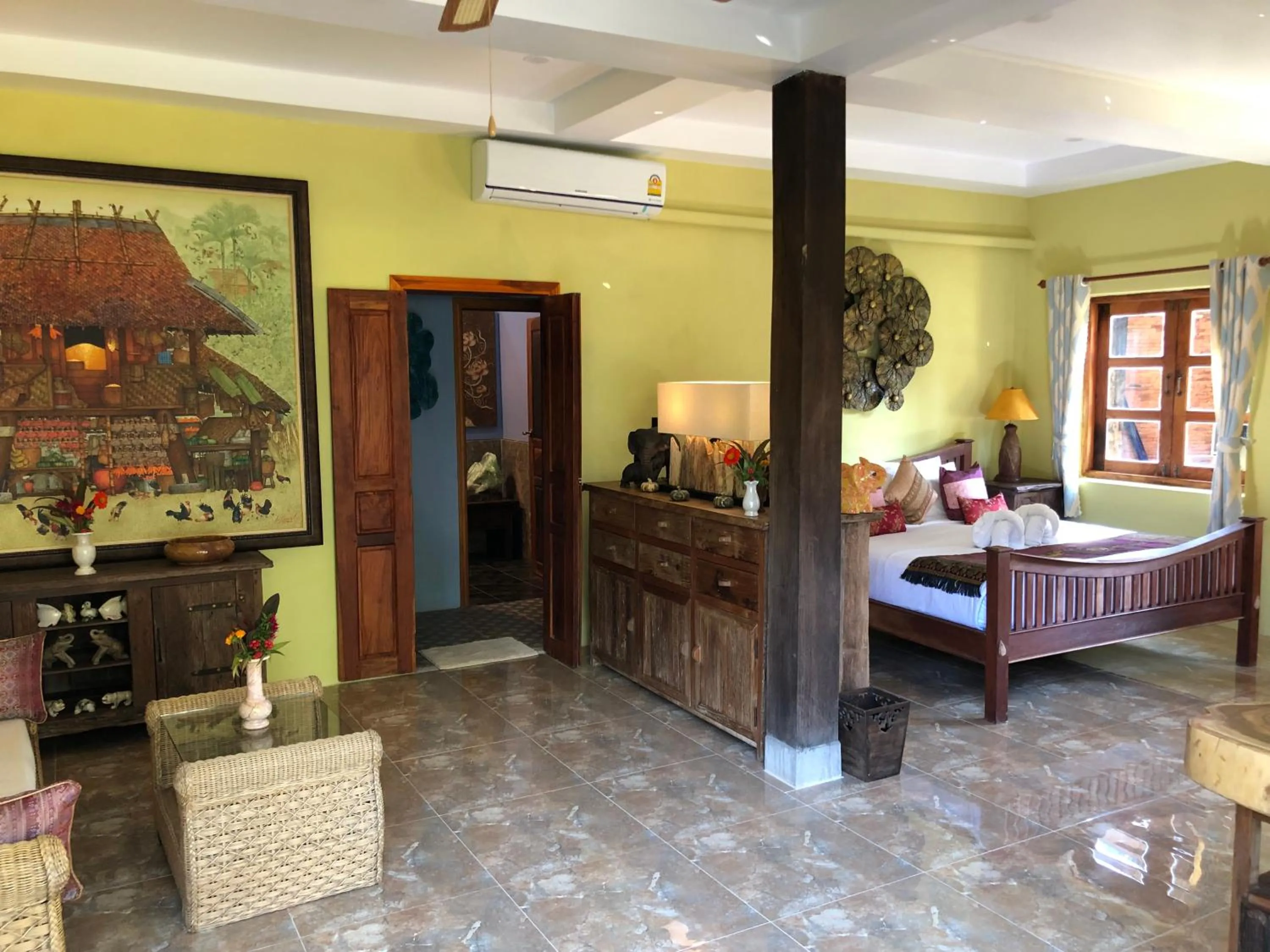 View (from property/room), Bed in On The Mekong Resort