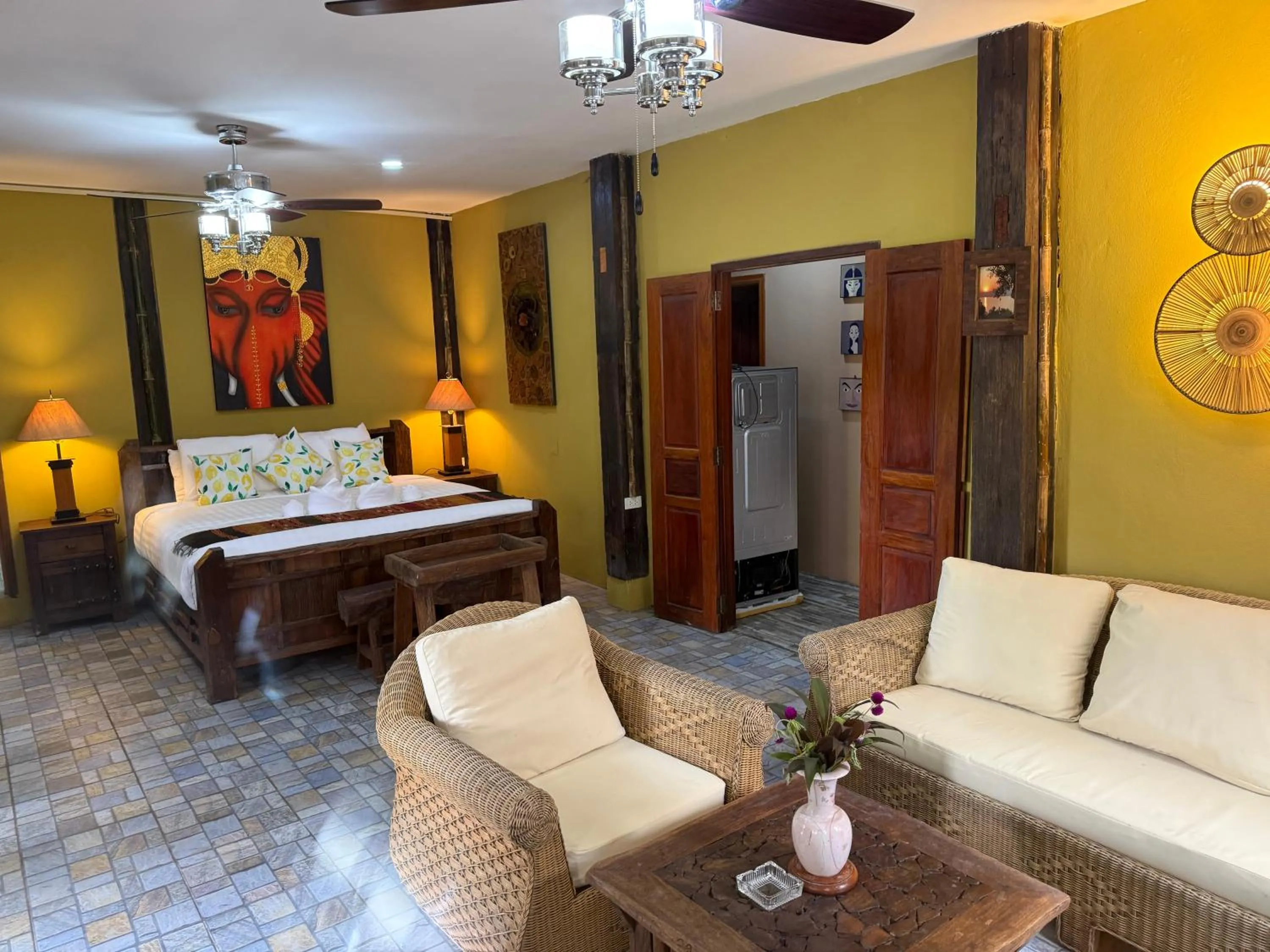 Seating area in On The Mekong Resort