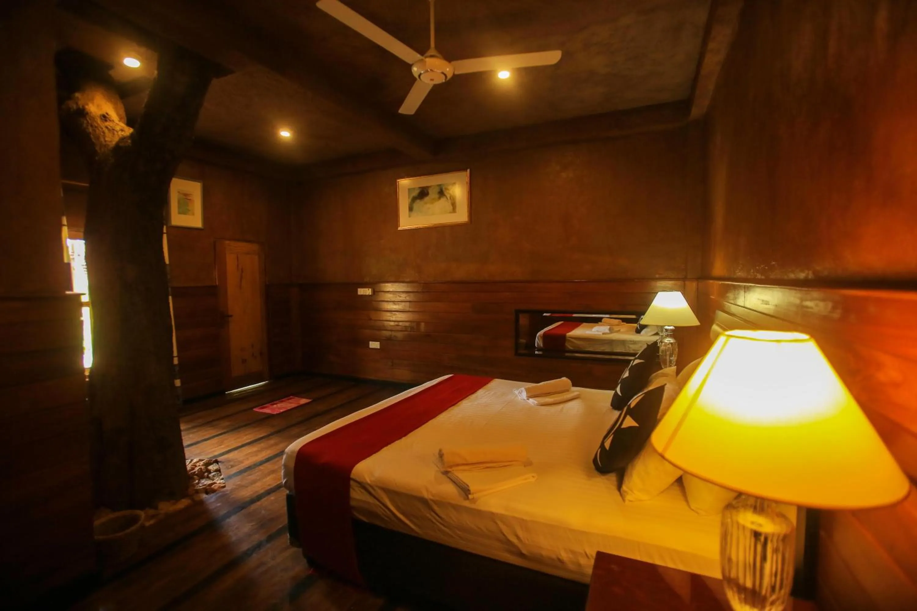 Bed in Jungle Hut Resort Sigiriya