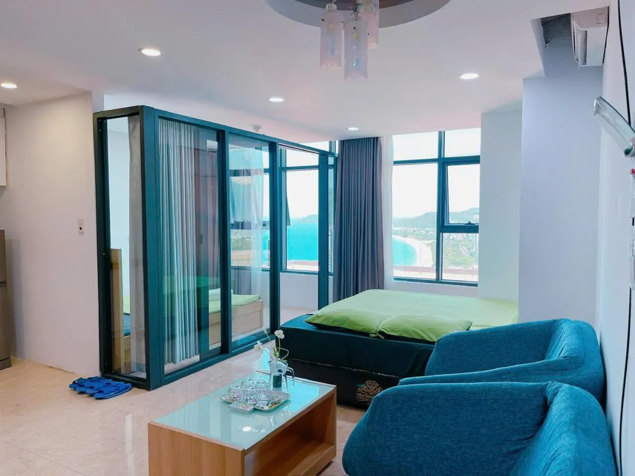 Bed in Pearl Nha Trang Beach Apartment