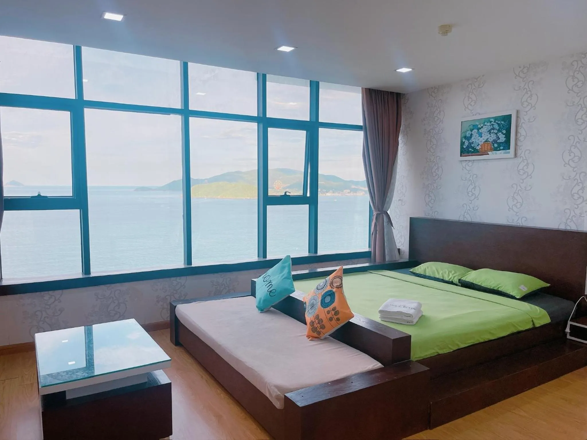 Bed in Pearl Nha Trang Beach Apartment