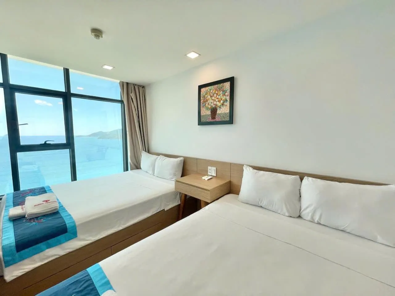 Bed in Pearl Nha Trang Beach Apartment