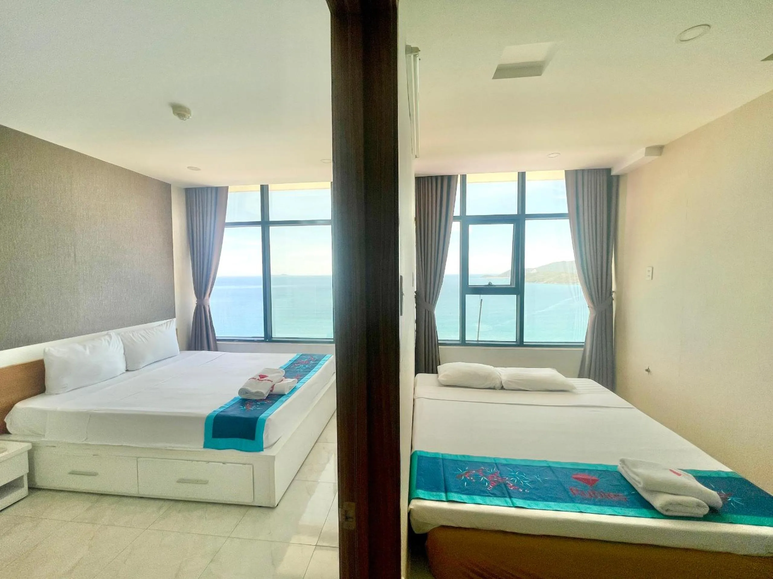 Bed in Pearl Nha Trang Beach Apartment