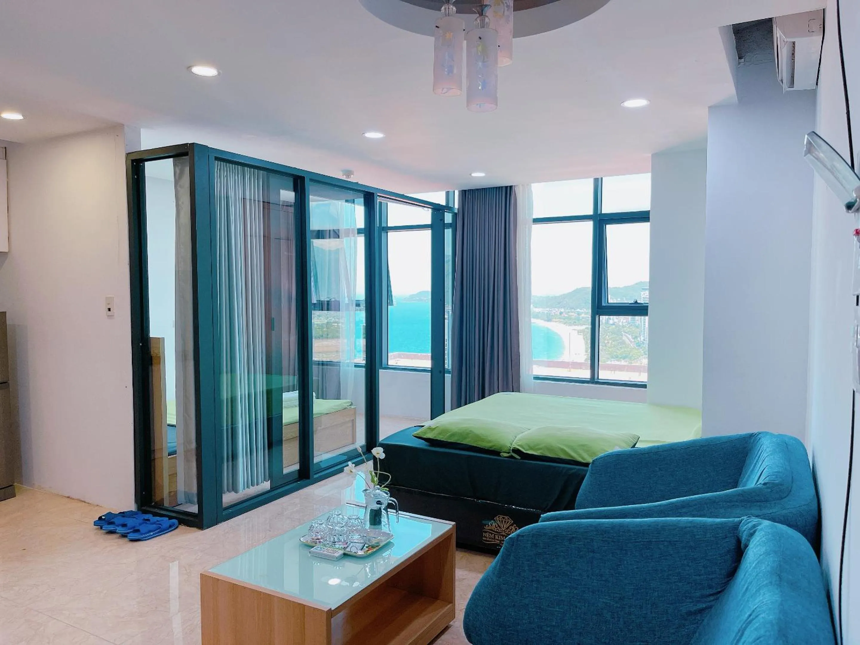 Photo of the whole room, Bed in Pearl Nha Trang Beach Apartment