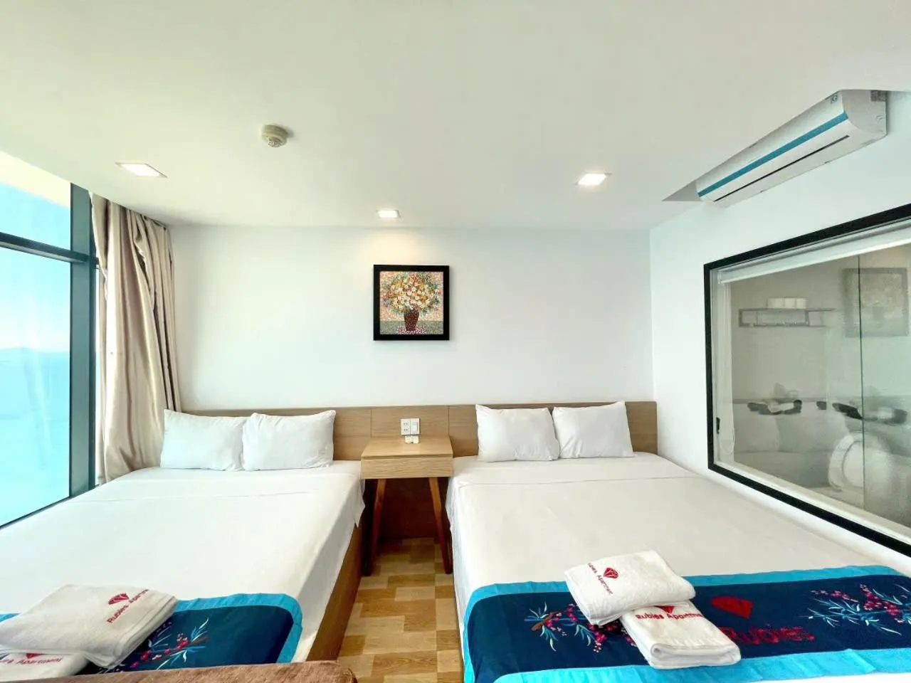 Bed in Pearl Nha Trang Beach Apartment