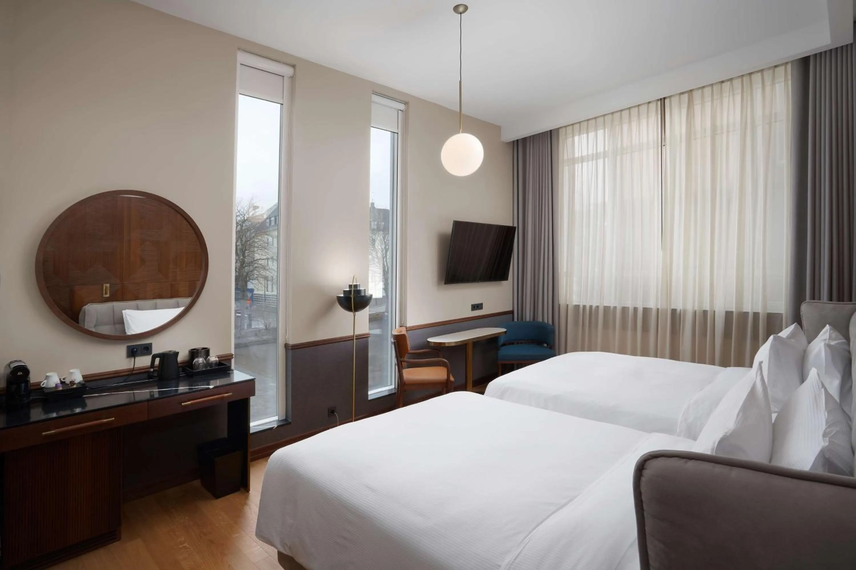 View (from property/room), Bed in Iceland Parliament Hotel, Curio Collection By Hilton