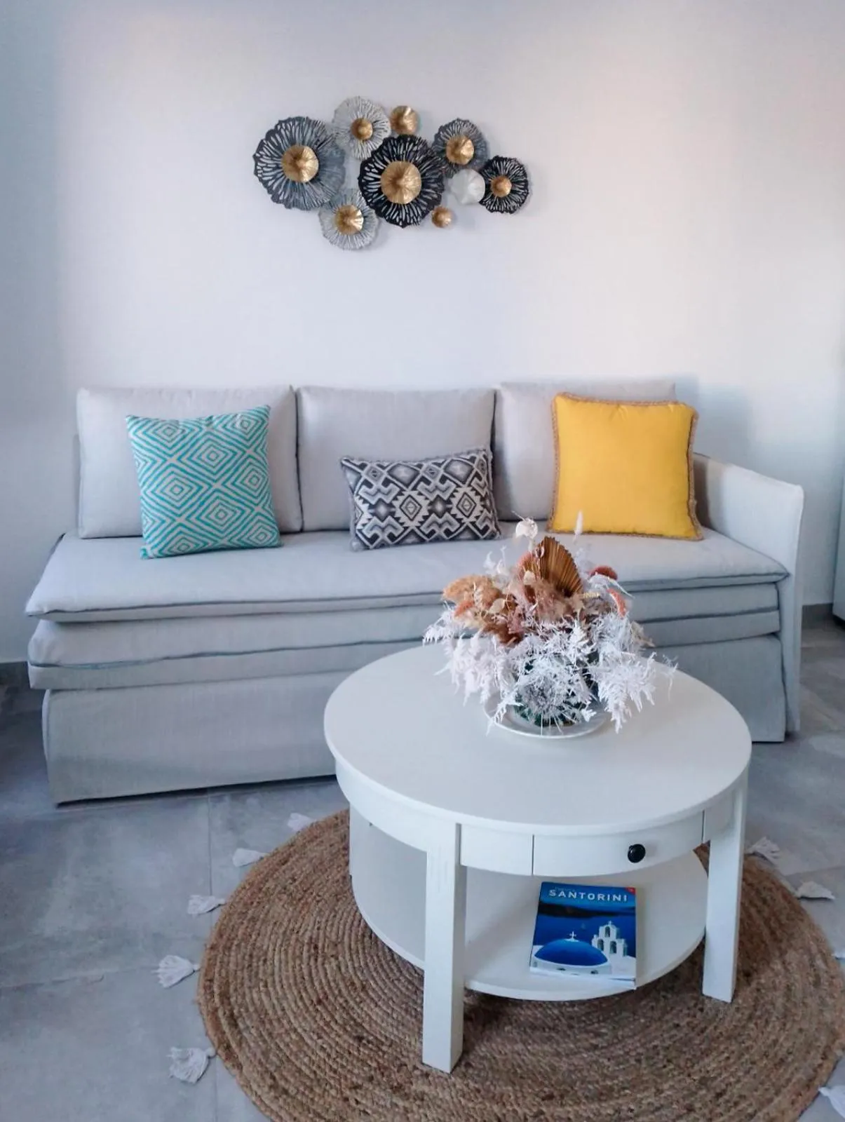 Seating area in SantoRossa Luxury Villas