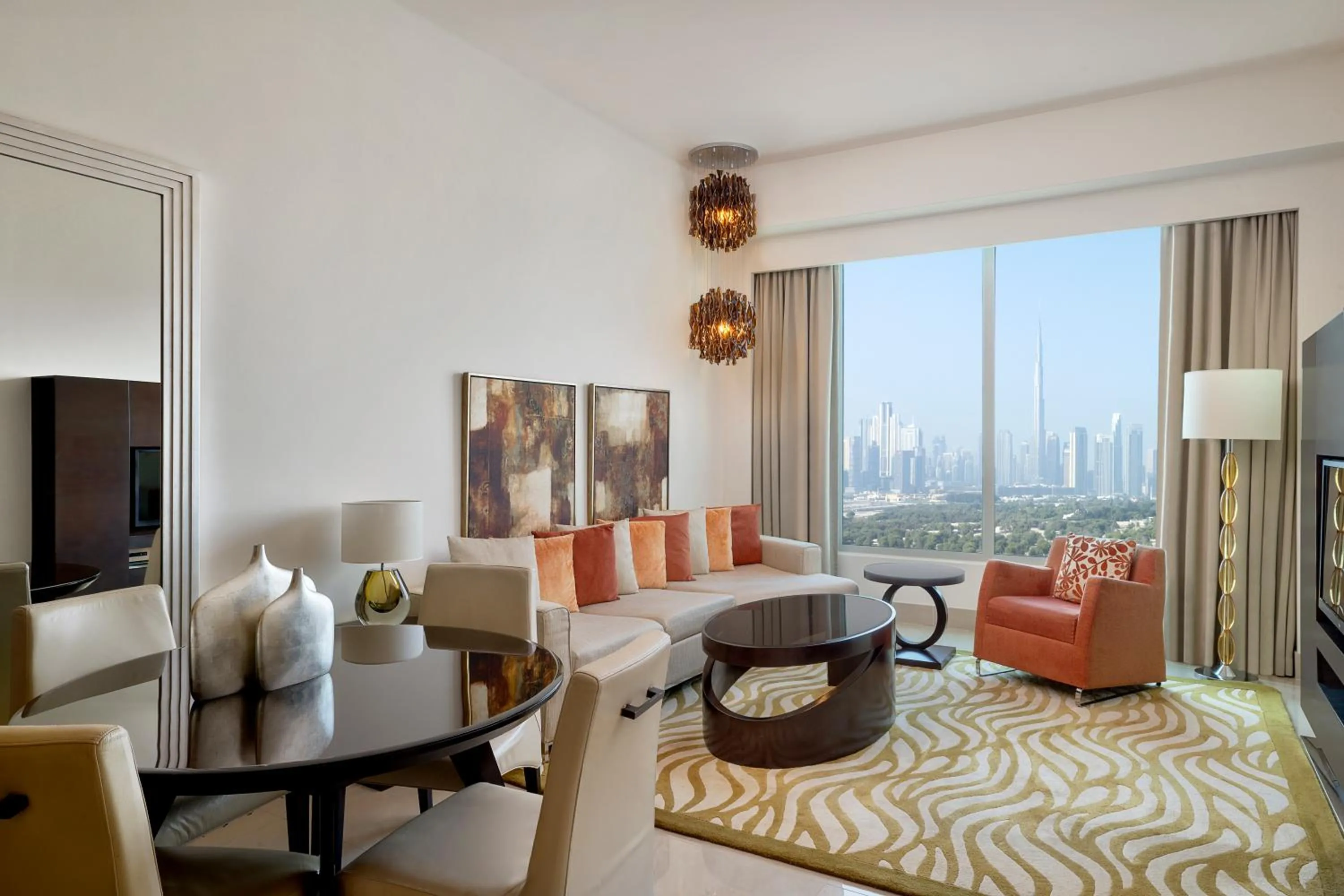 Communal lounge/ TV room in Marriott Executive Apartments Al Jaddaf, Dubai