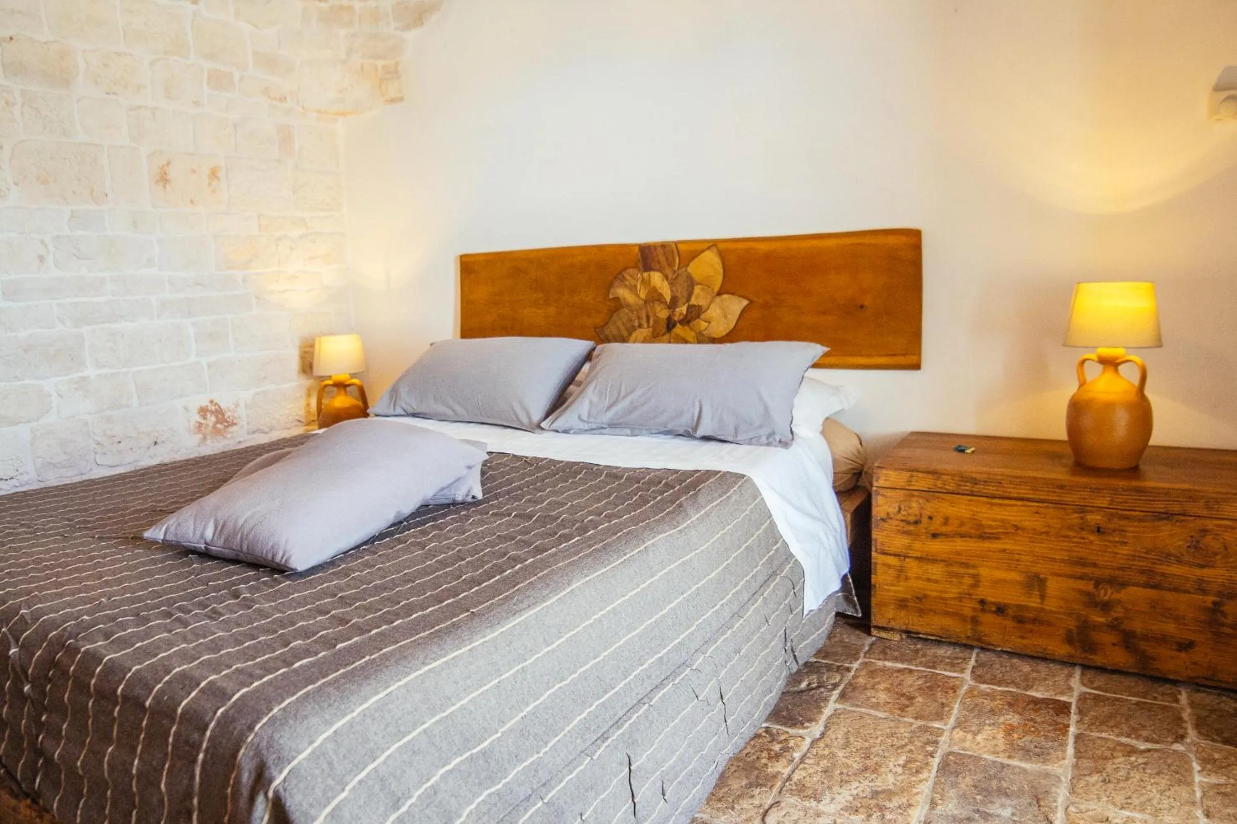 Bed in Masseria Rosa Trulli Relais