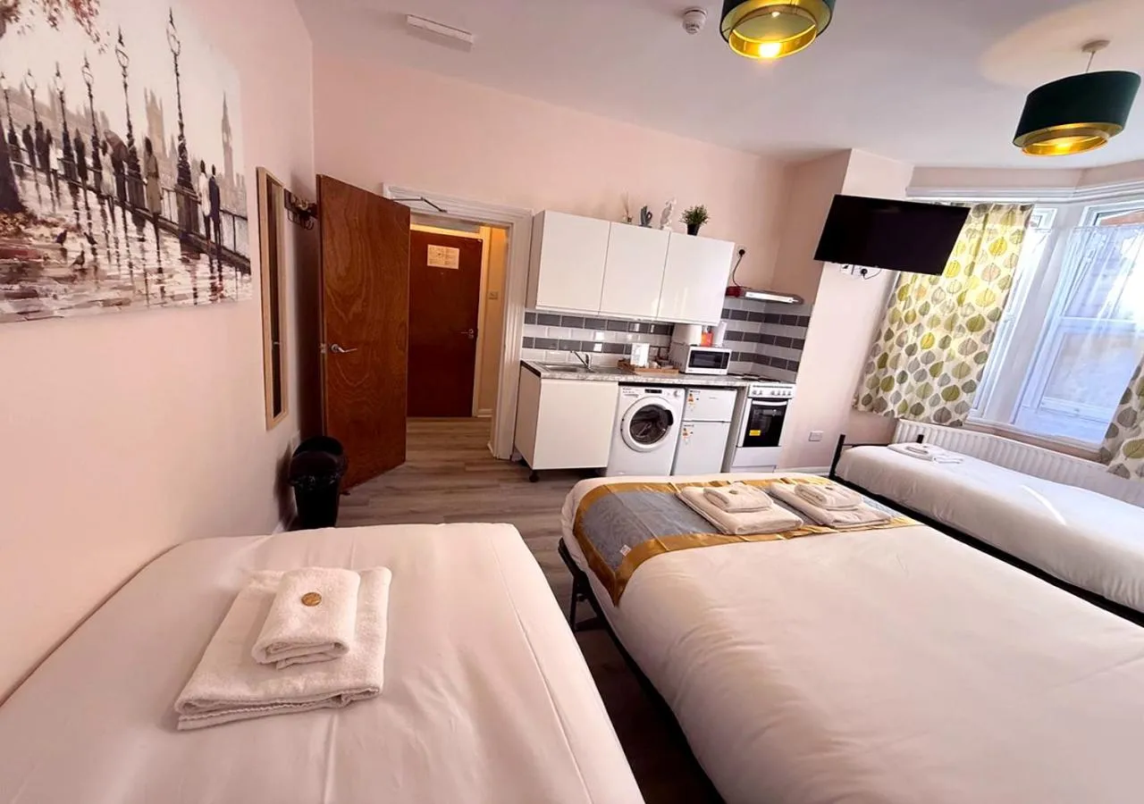 Kitchen or kitchenette, Bed in United Lodge Hotel