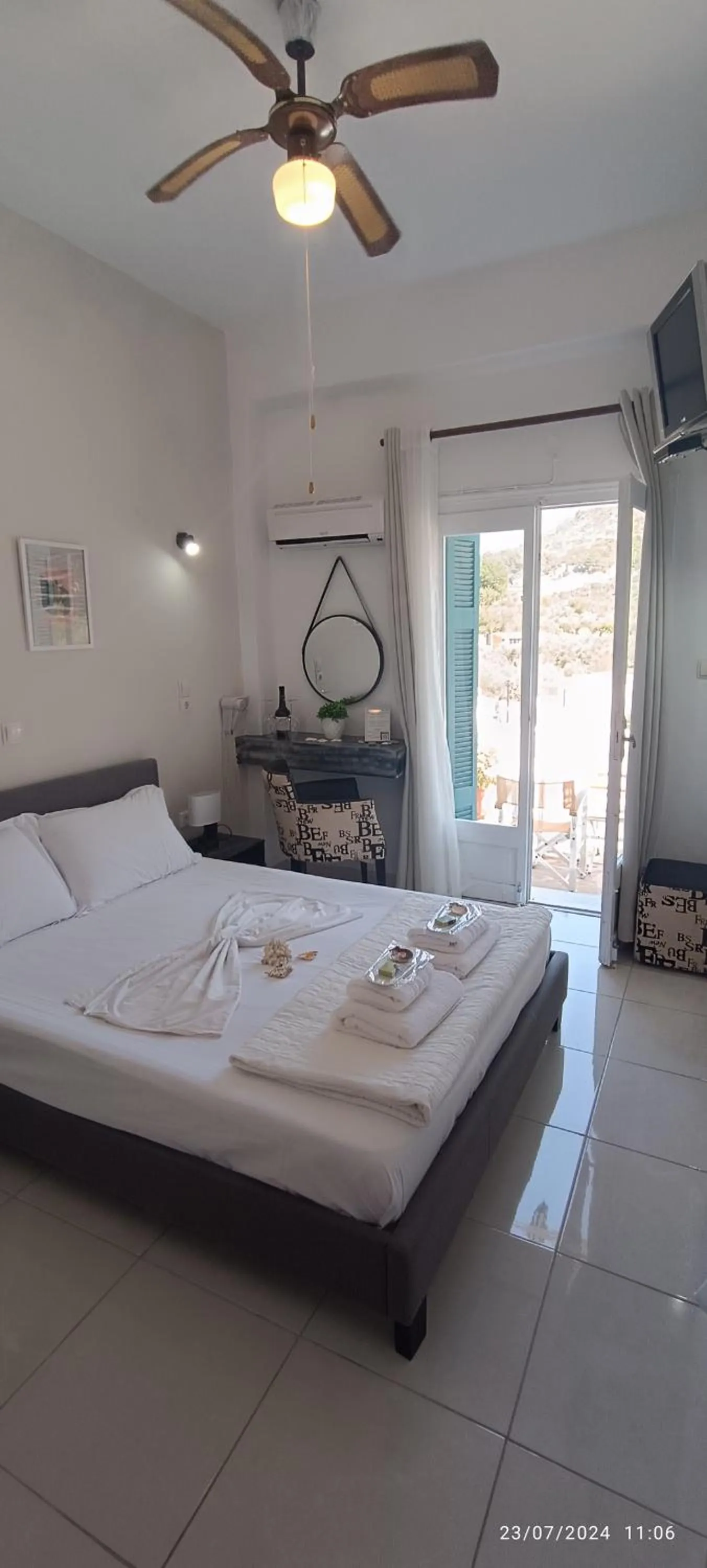 Bed in ODYSSEAS HOTEL SAMOS