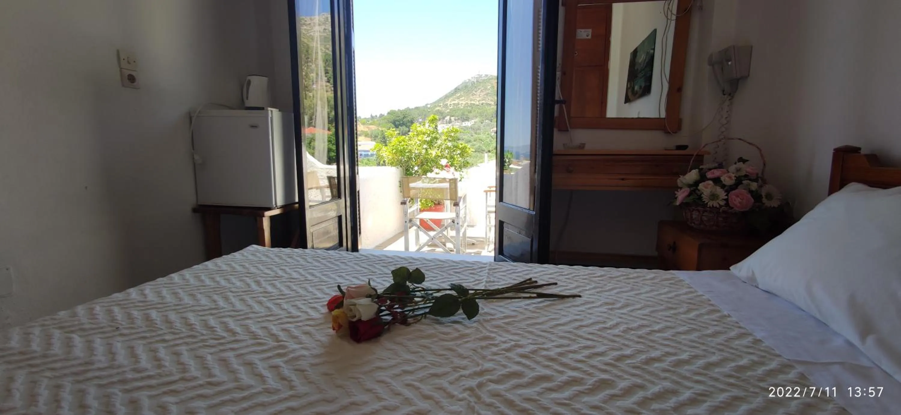 Bed in ODYSSEAS HOTEL SAMOS