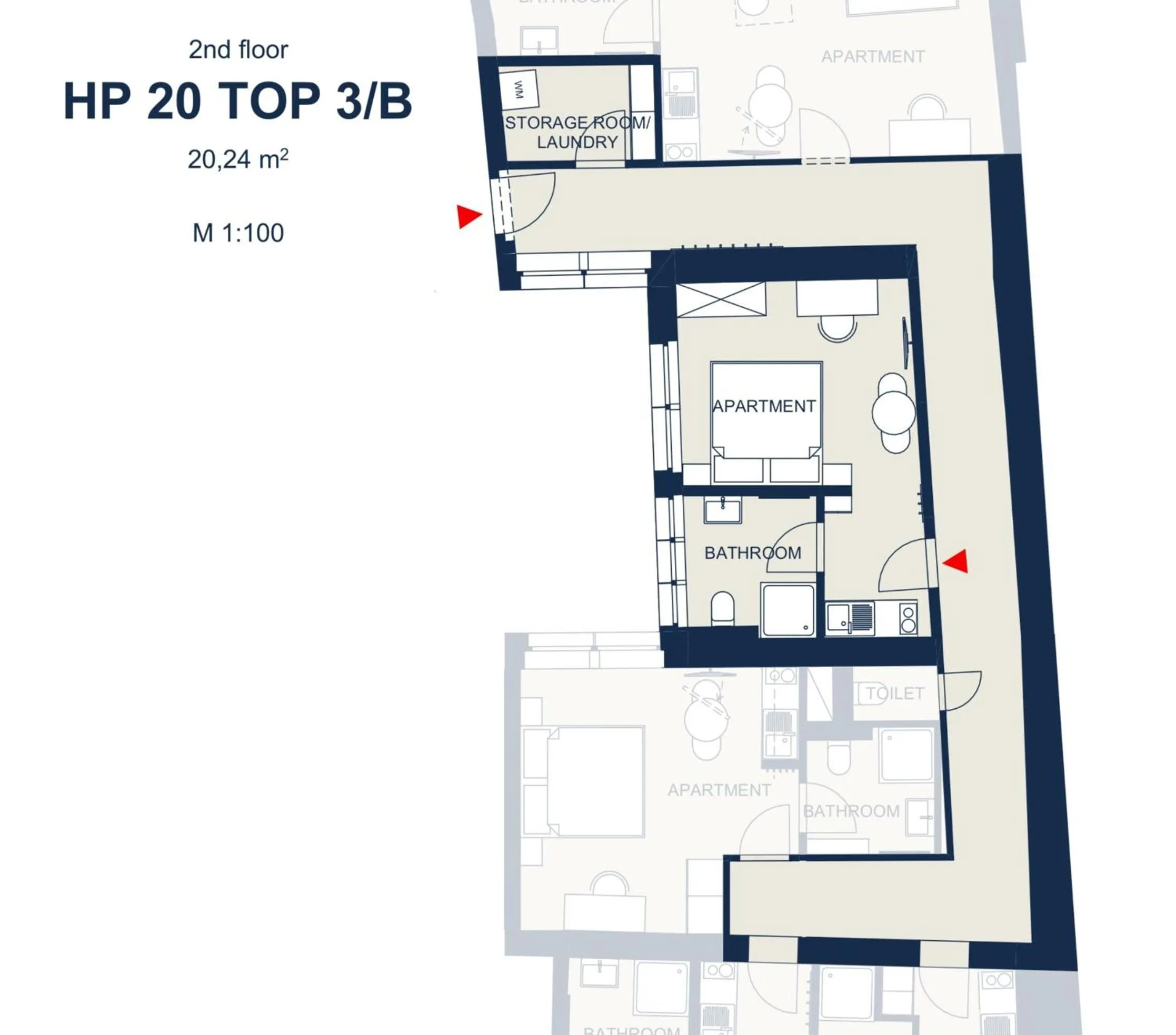 Floor plan in easy-flat Hauptplatz - City Center Apartments with a Kitchen