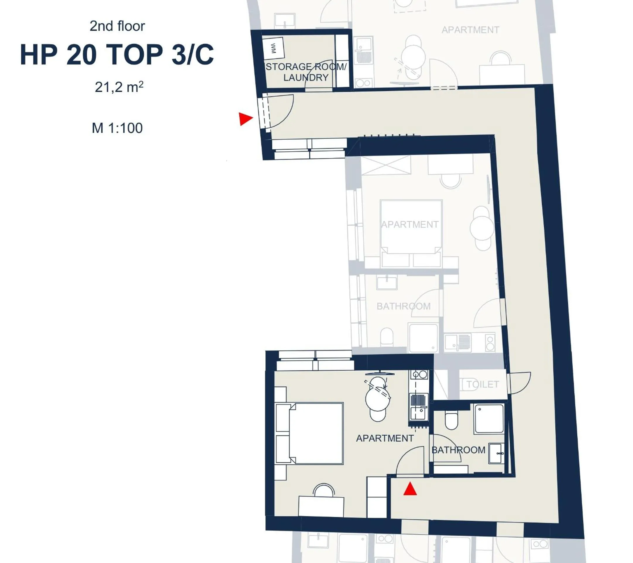 Floor plan in easy-flat Hauptplatz - City Center Apartments with a Kitchen