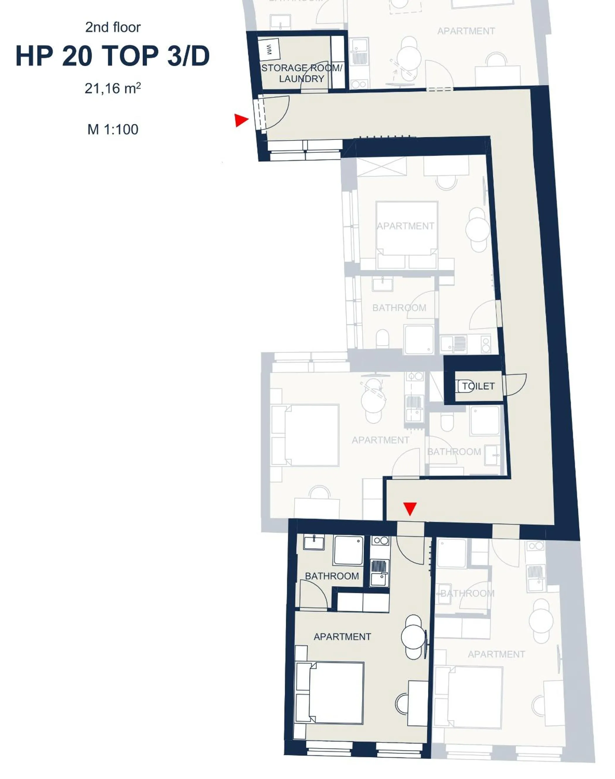Floor plan in easy-flat Hauptplatz - City Center Apartments with a Kitchen