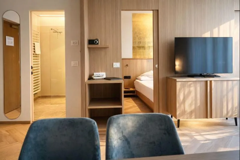 Living room, Bed in Hotel Gartenresidence Zea Curtis