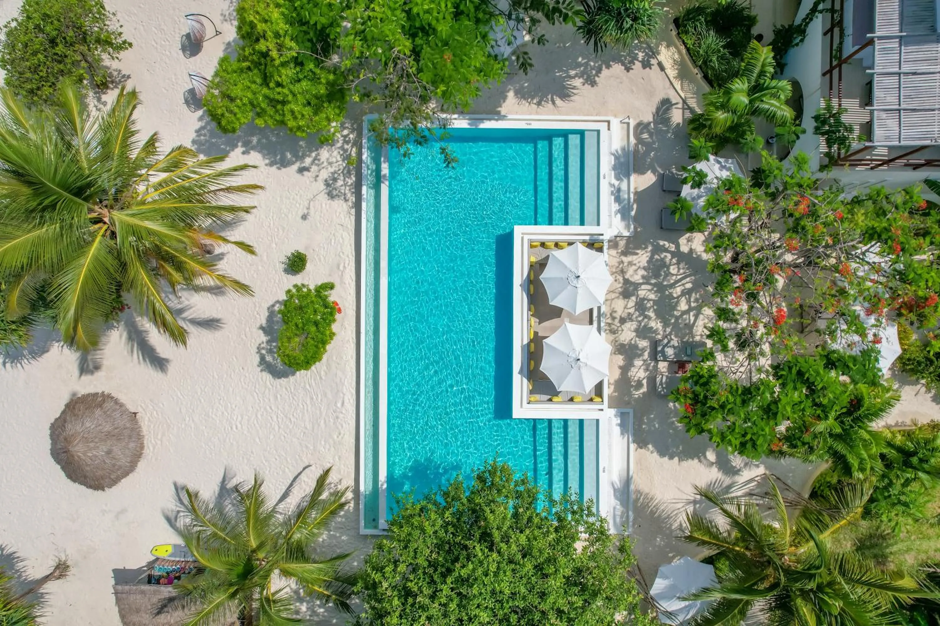 Pool view in Alma Boutique Hotel
