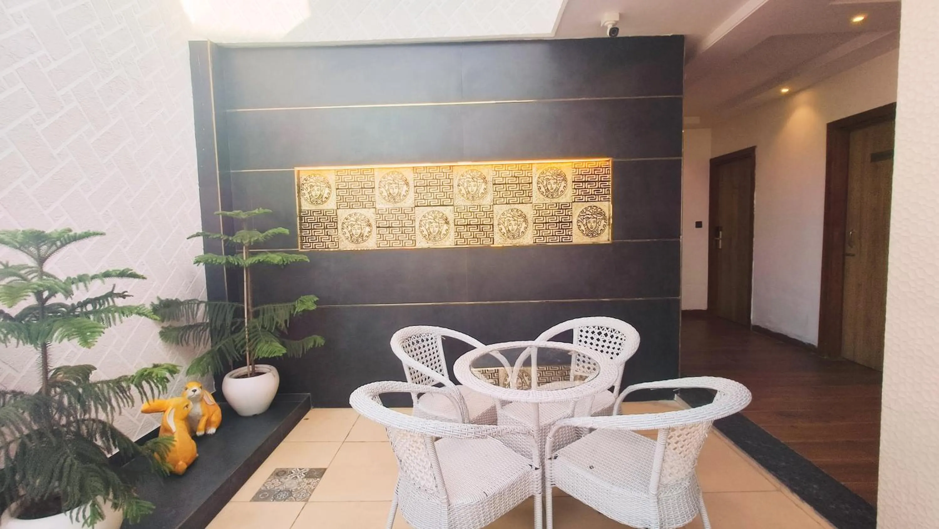 Seating area in Blessings Hotel