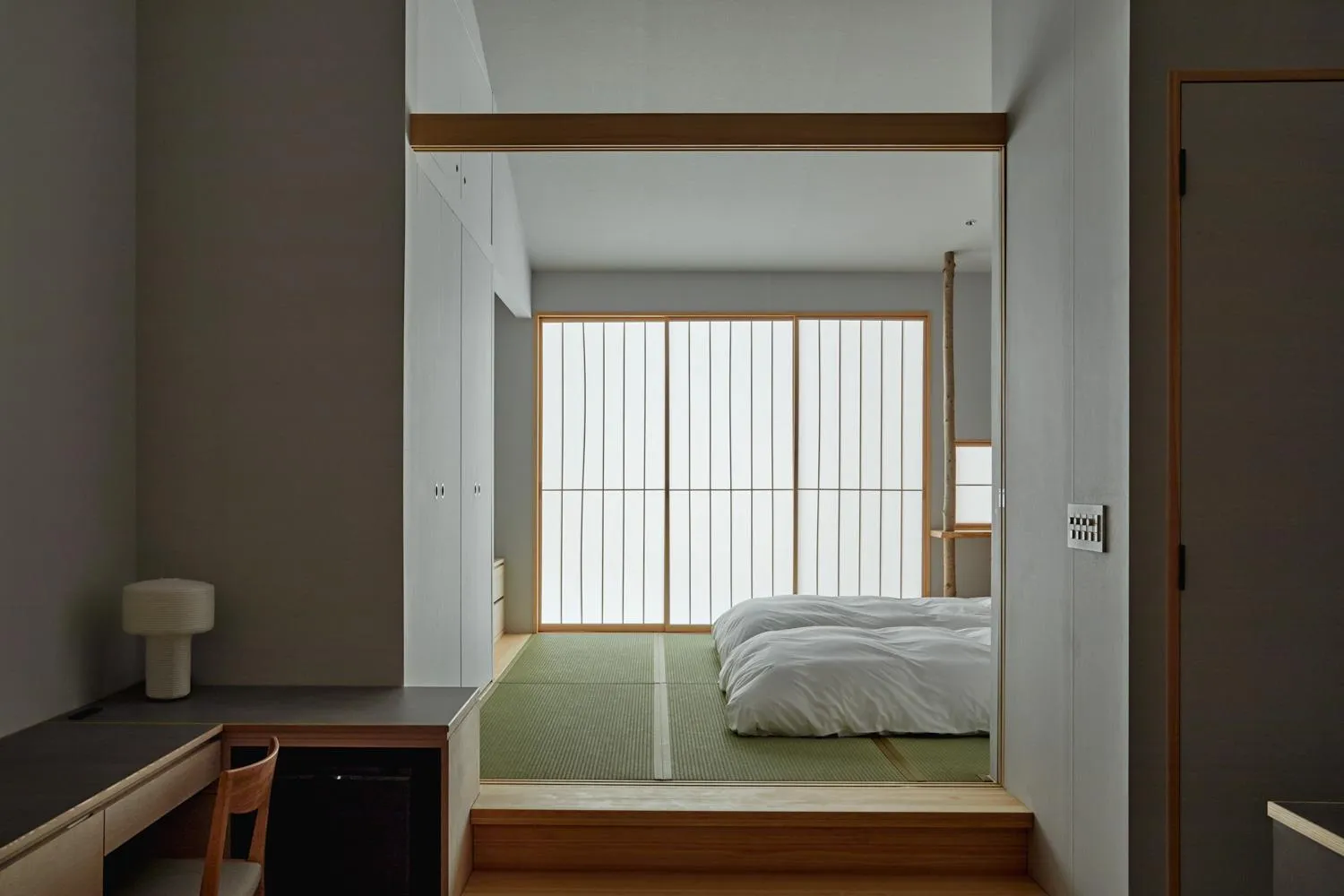Bed in Naoshima Ryokan Roka