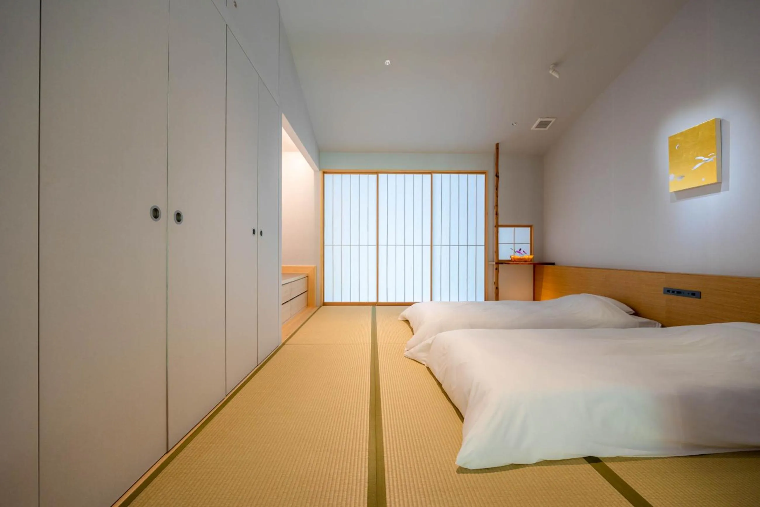 Bedroom, Bed in Naoshima Ryokan Roka