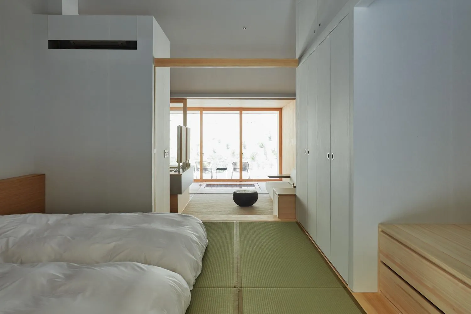 Bed in Naoshima Ryokan Roka