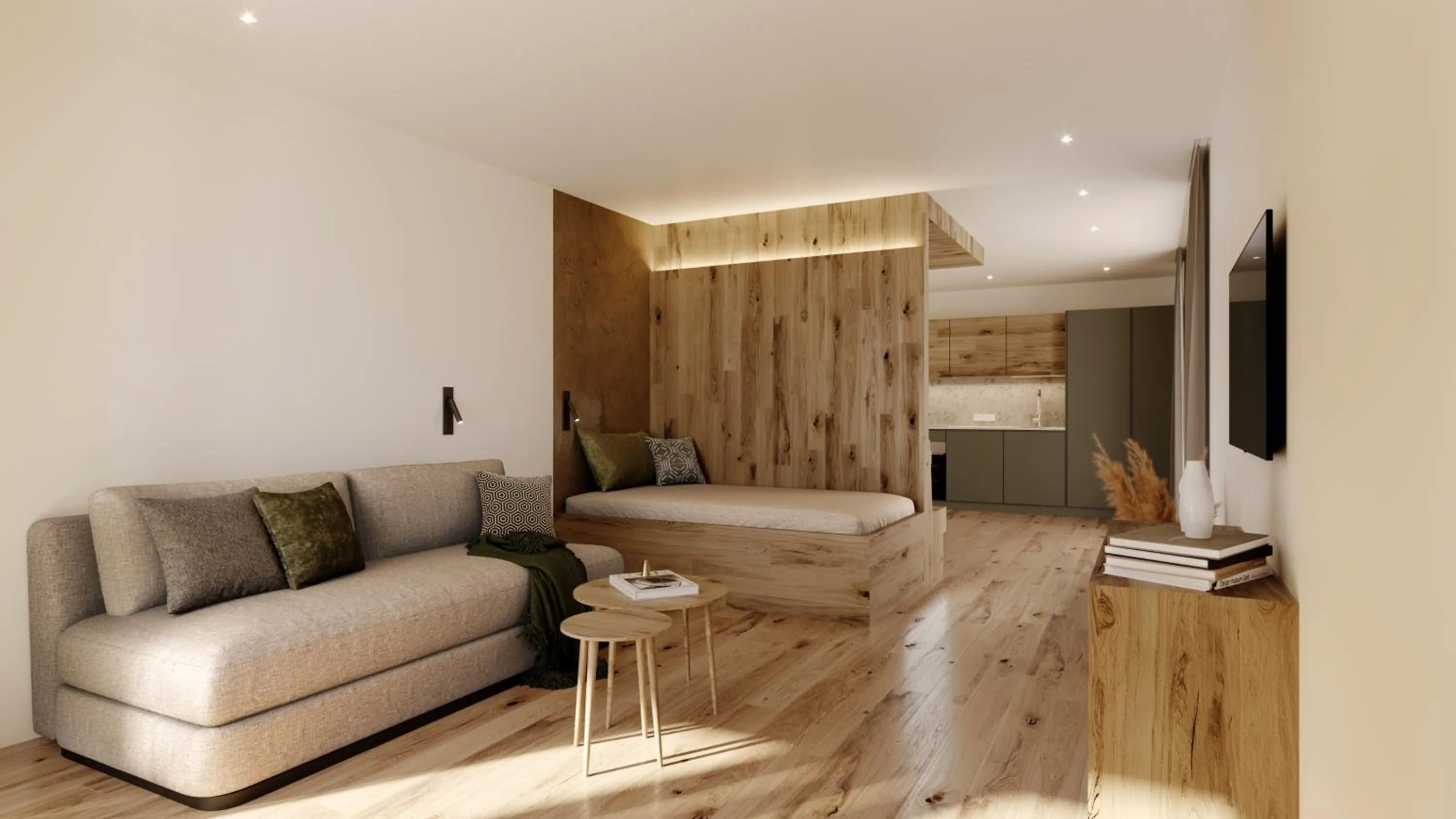 Living room, Bed in Laurena Aparthotel