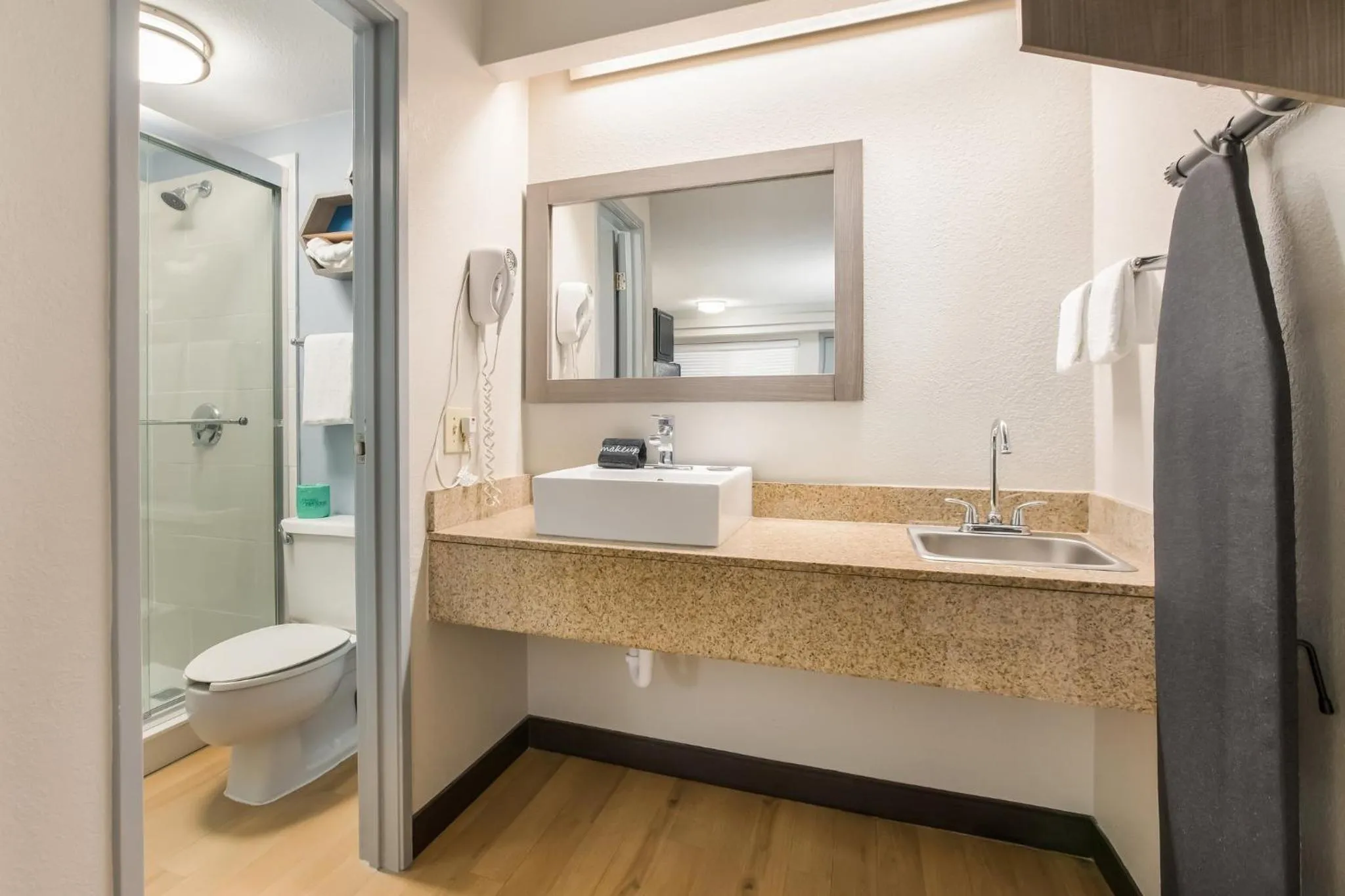 Bathroom in HomeTowne Studios by Red Roof Princeton - Ewing/ Lawrenceville