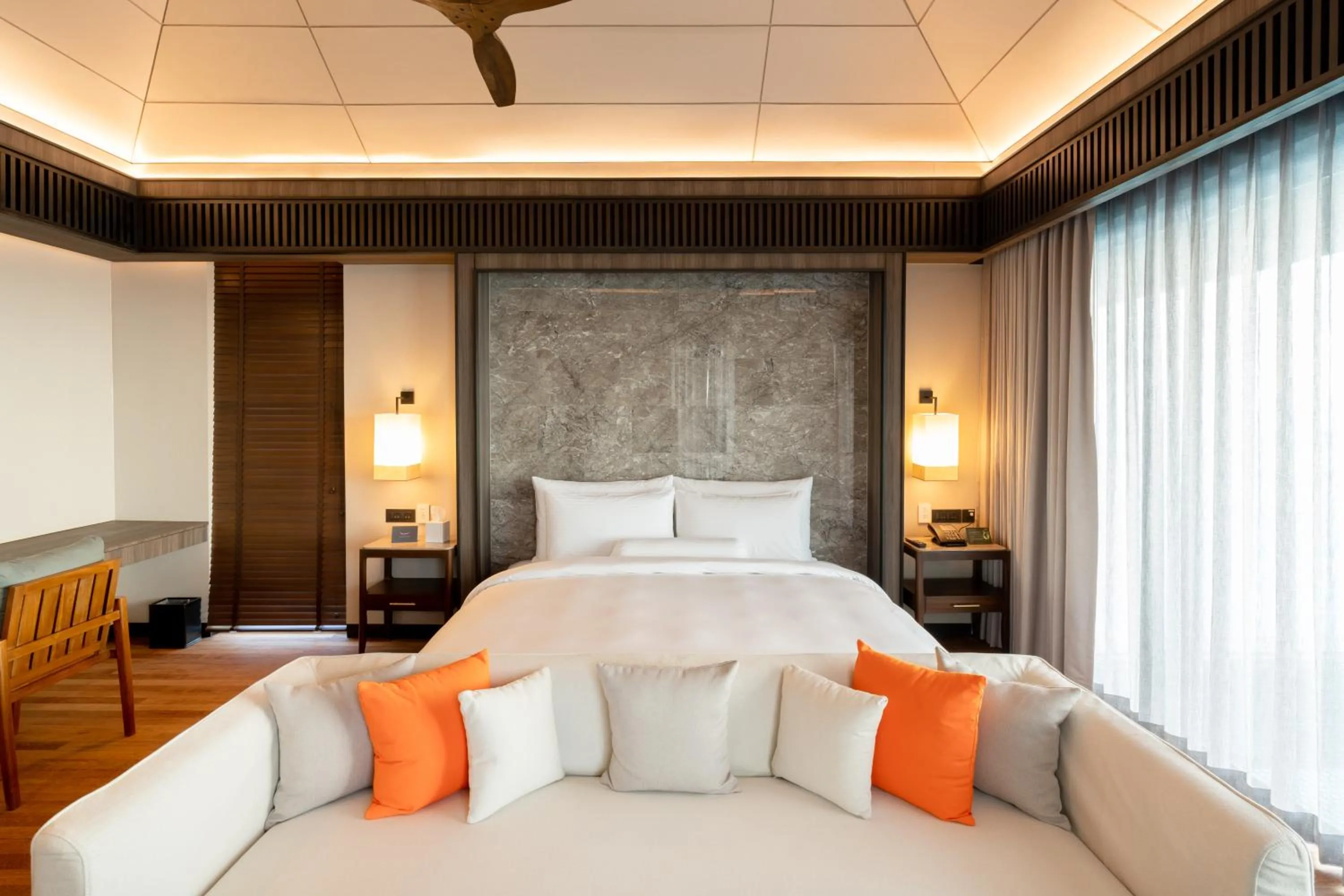 Bedroom, Bed in Madifushi Private Island- Free return seaplane transfr for min 5 nights