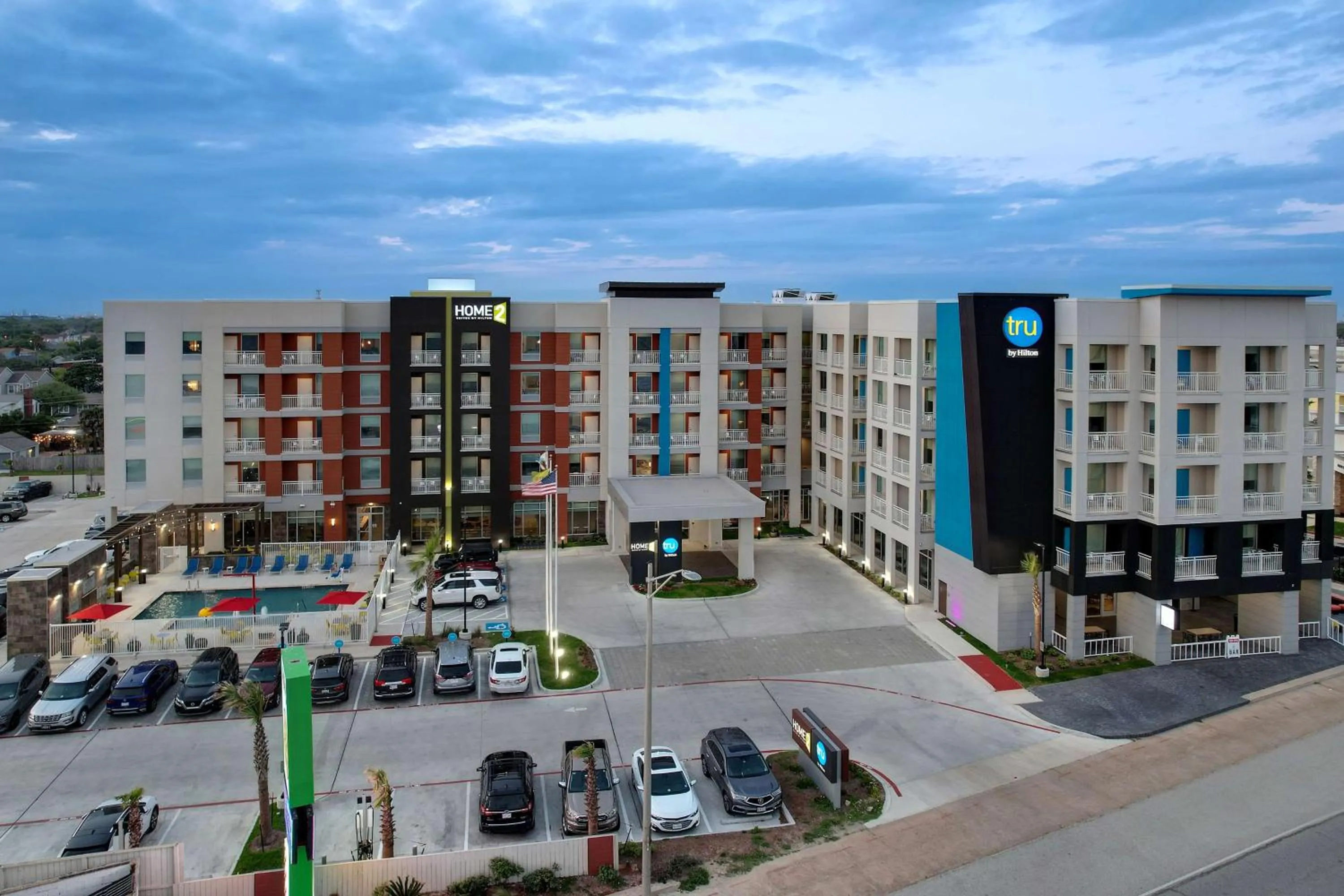 Property building in Home2 Suites Galveston, Tx