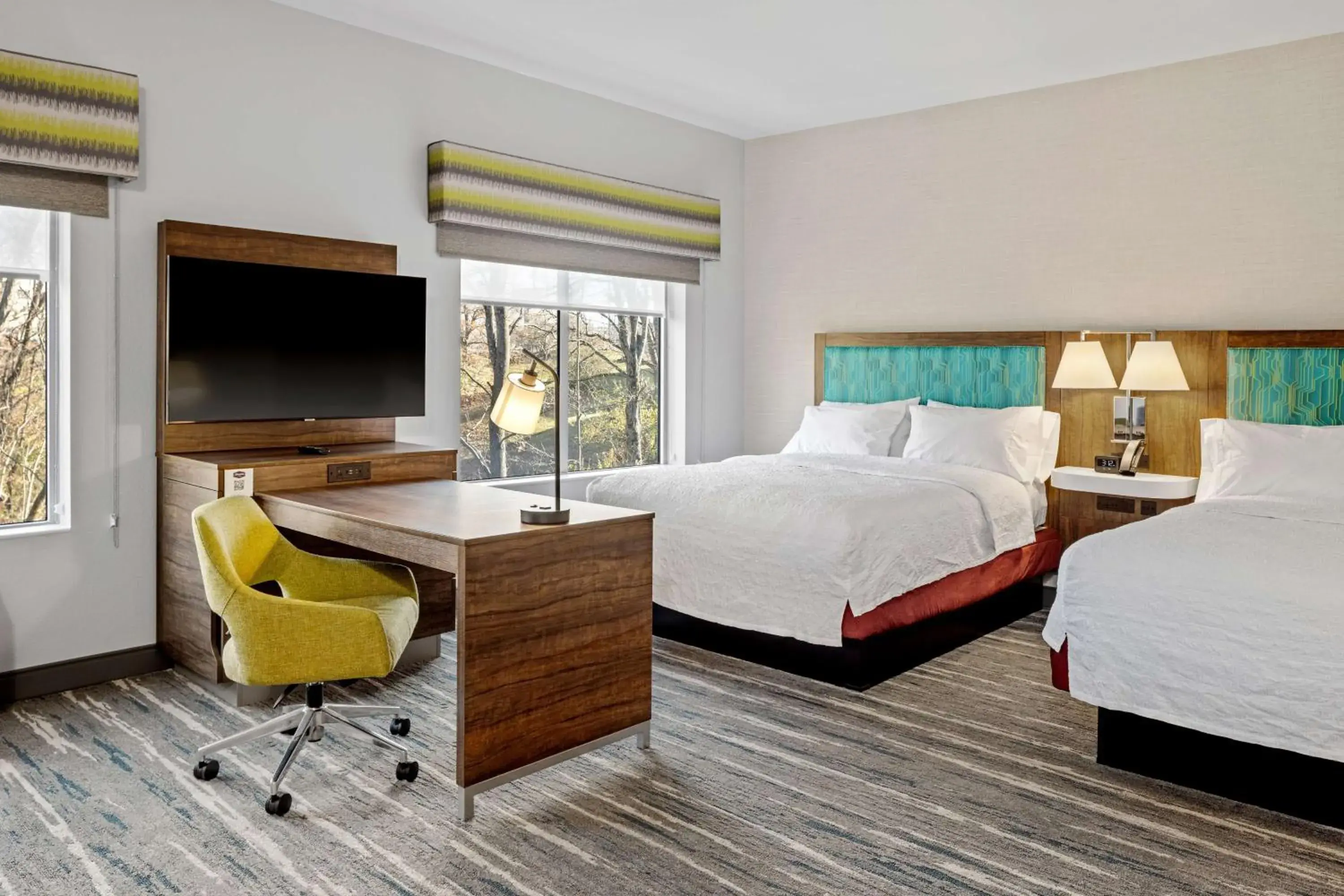 Studio with Two Queen Beds and Sofa Bed - Hearing Access in Hampton Inn & Suites Cincinnati West, Oh Studio with Two Queen Beds and Sofa Bed - Hearing Access in Hampton Inn & Suites Cincinnati West, Oh