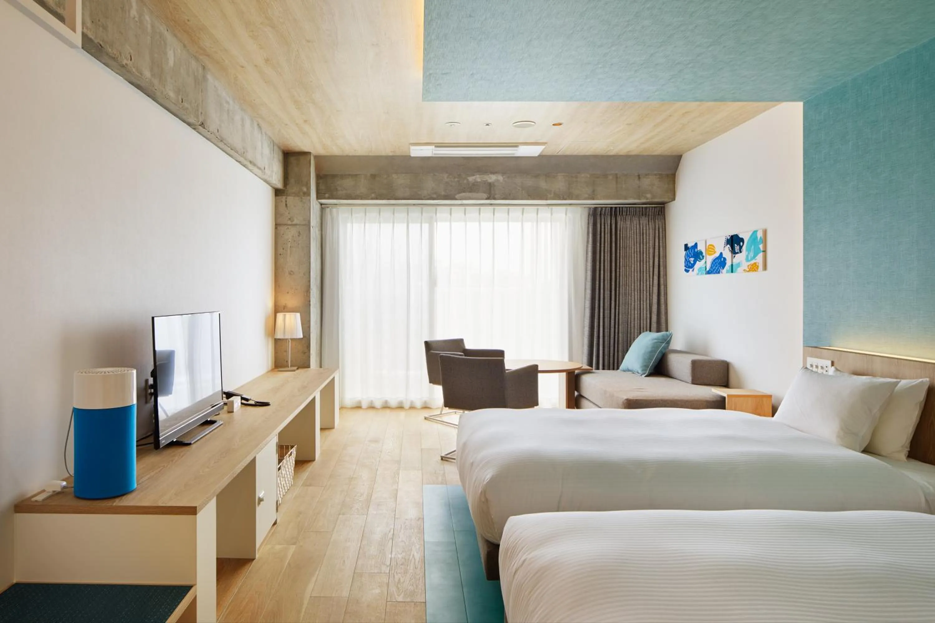 Photo of the whole room, Bed in BEB5 Okinawa Seragaki by Hoshino Resorts