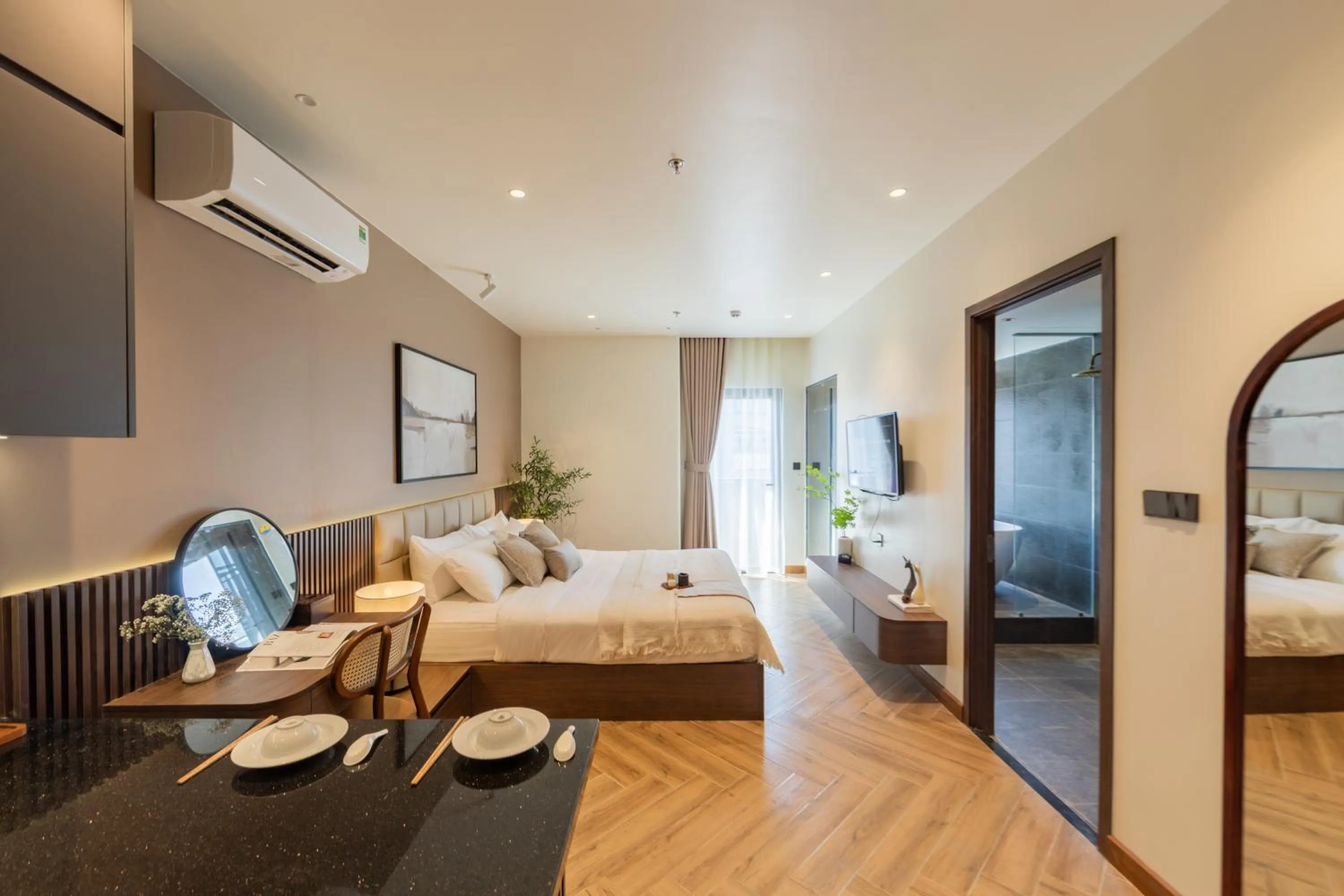 Bed in TTR Central Apart Hotel