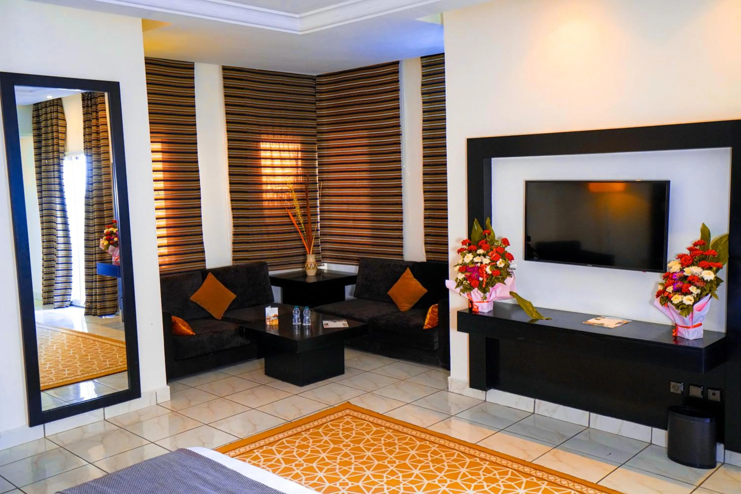 Communal lounge/ TV room in Hotel Andalucia Tangier