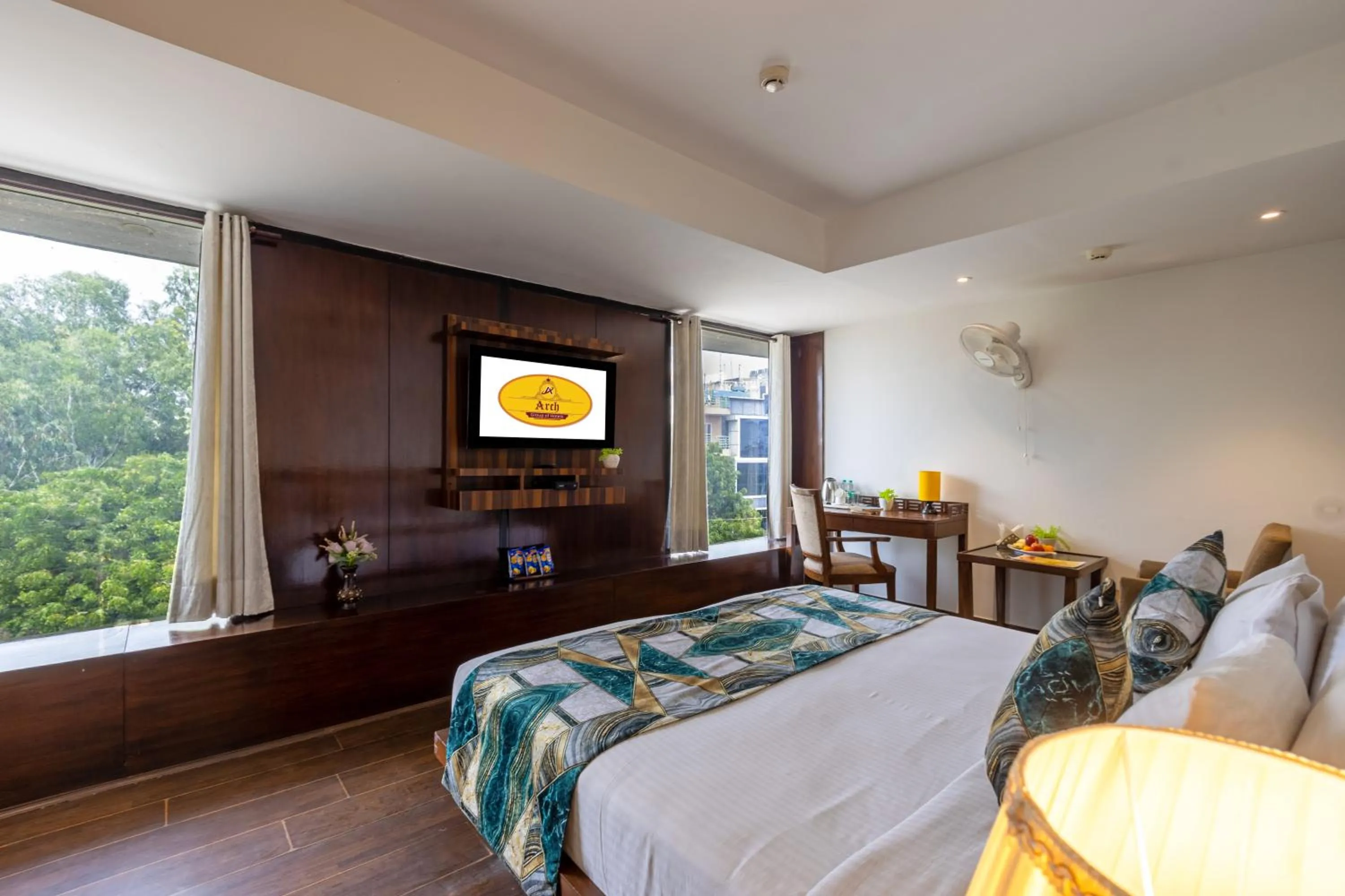 Bed in Hotel Arch Plaza at Yashobhoomi By Arch Group