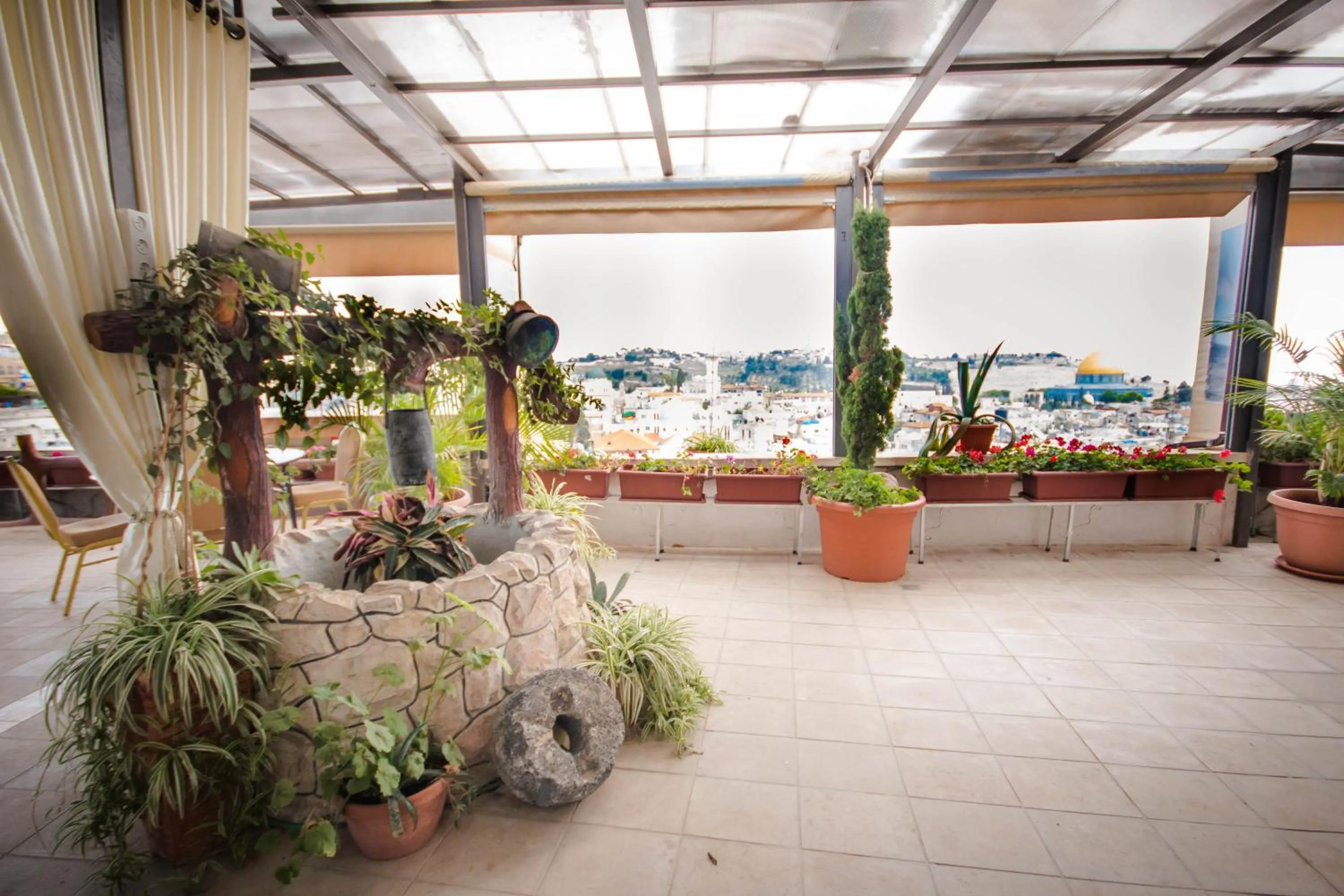 Garden view in Hashimi Hotel Old City Jerusalem