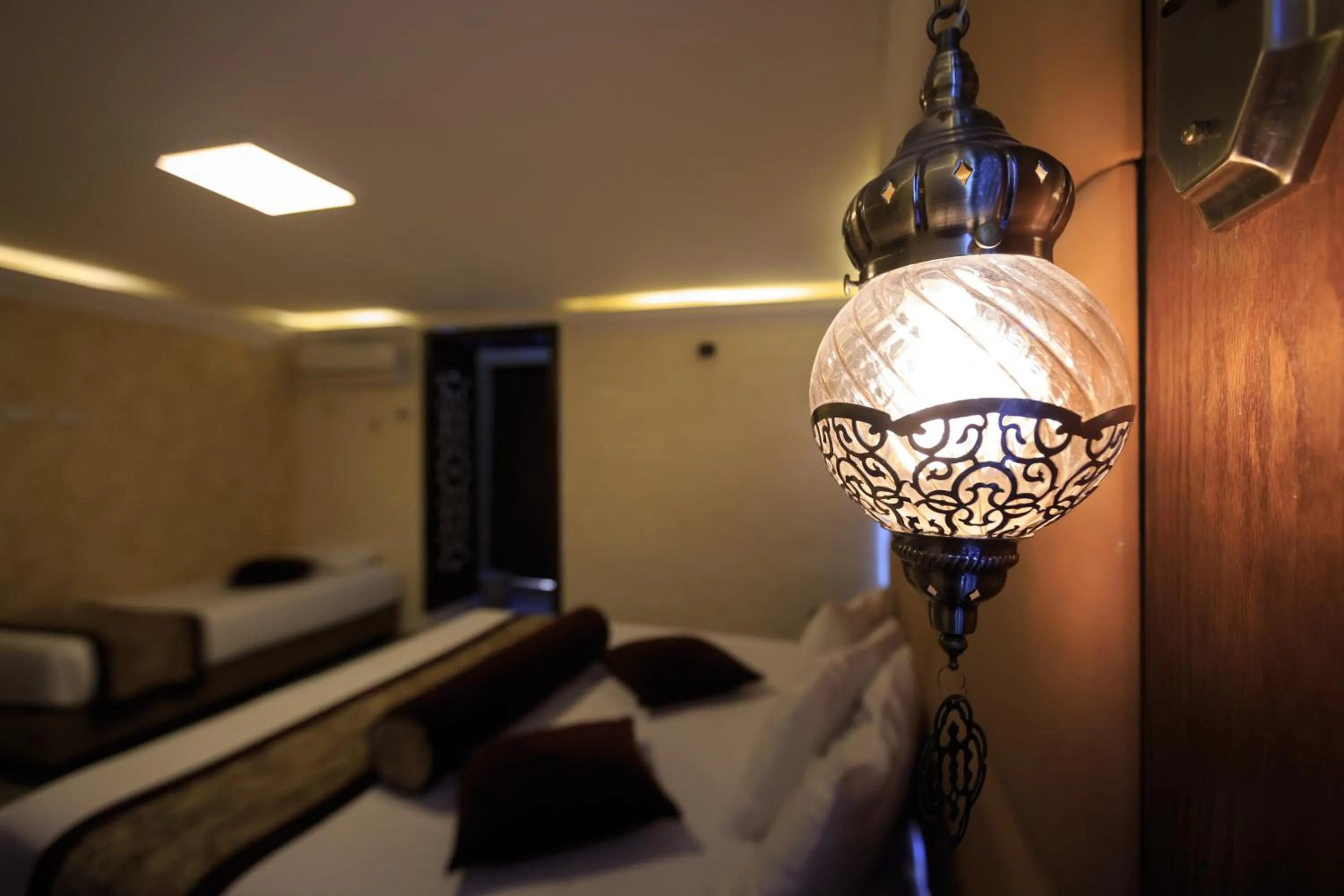 Decorative detail, Bed in Hashimi Hotel Old City Jerusalem