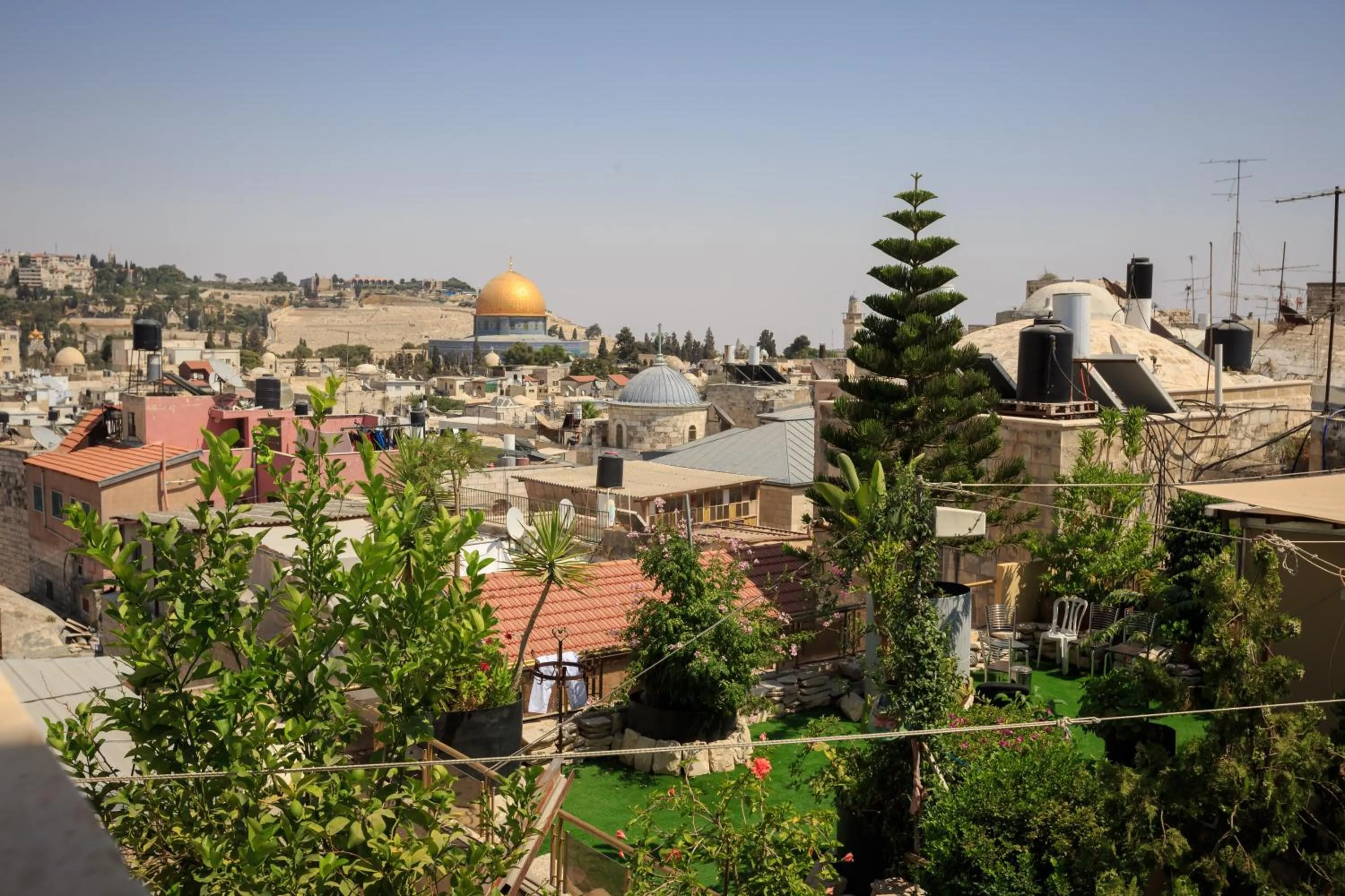 Garden view in Hashimi Hotel Old City Jerusalem