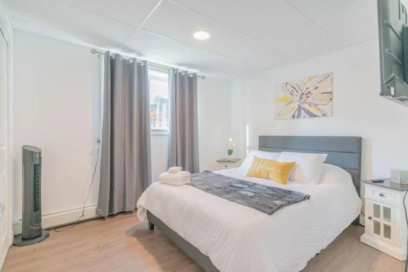 Bedroom, Bed in Executive Work Space With Modern Charm