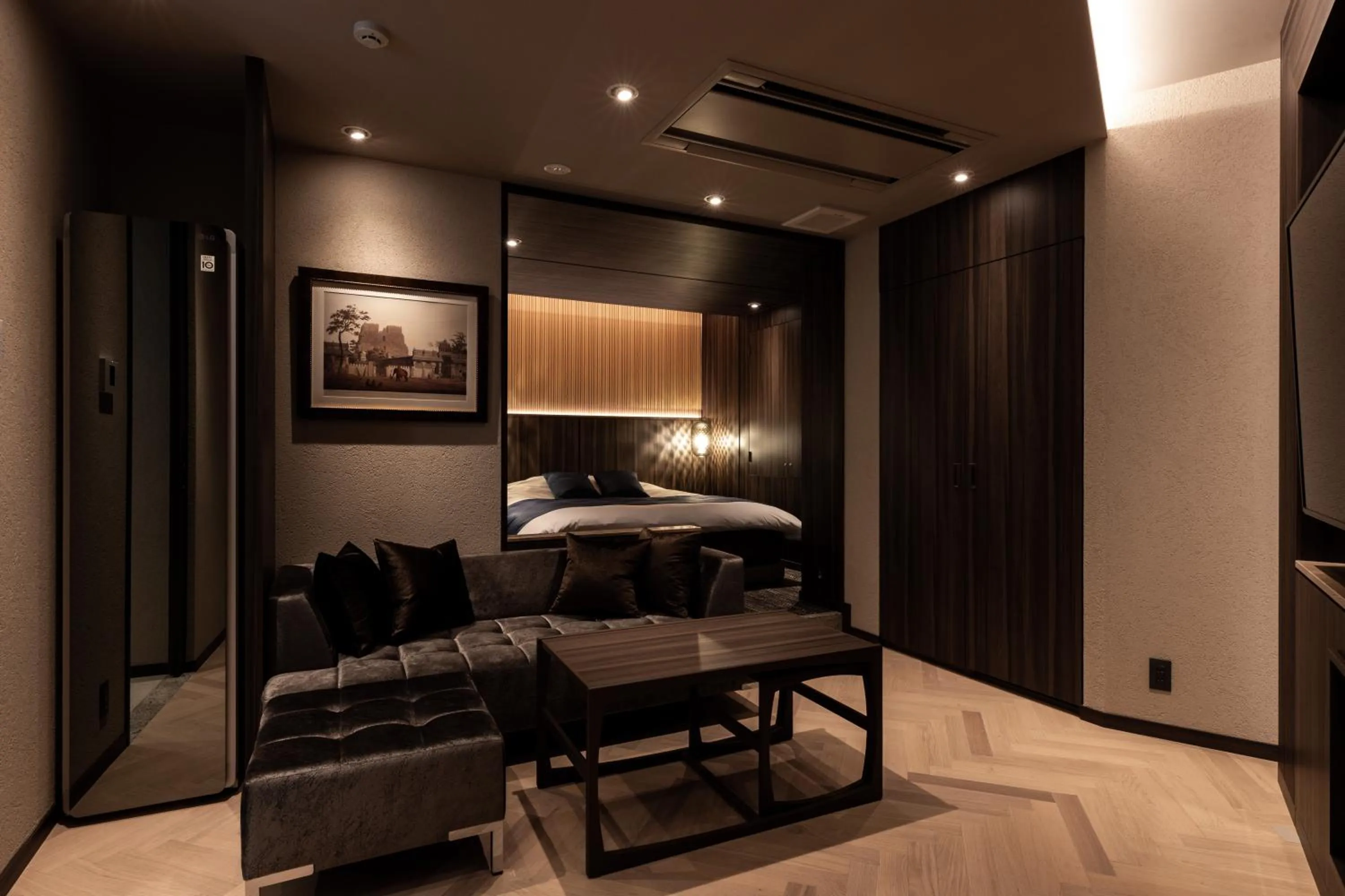 Living room, Bed in Y-HOTEL