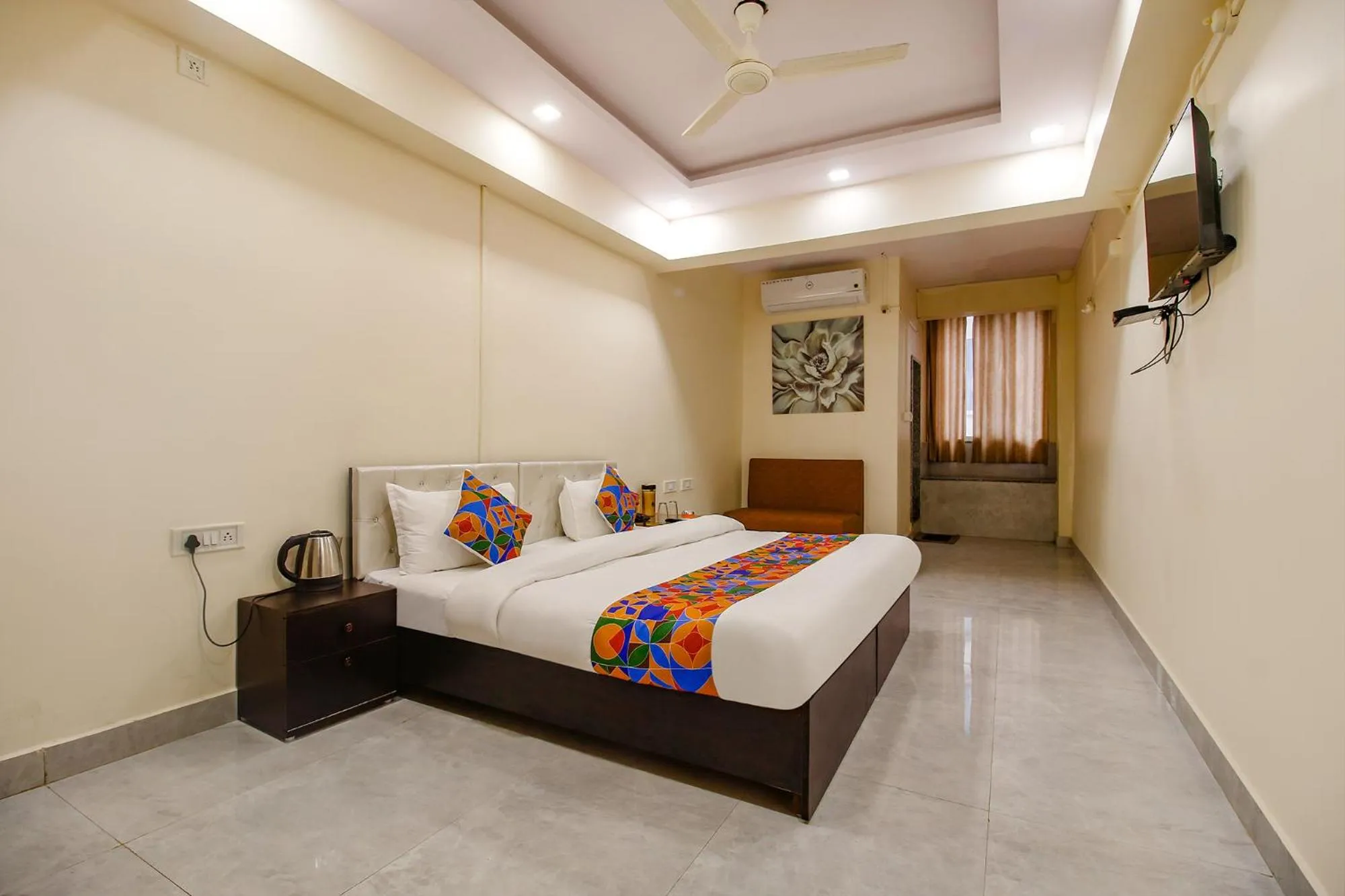 Bedroom, Bed in FabHotel Sanskar