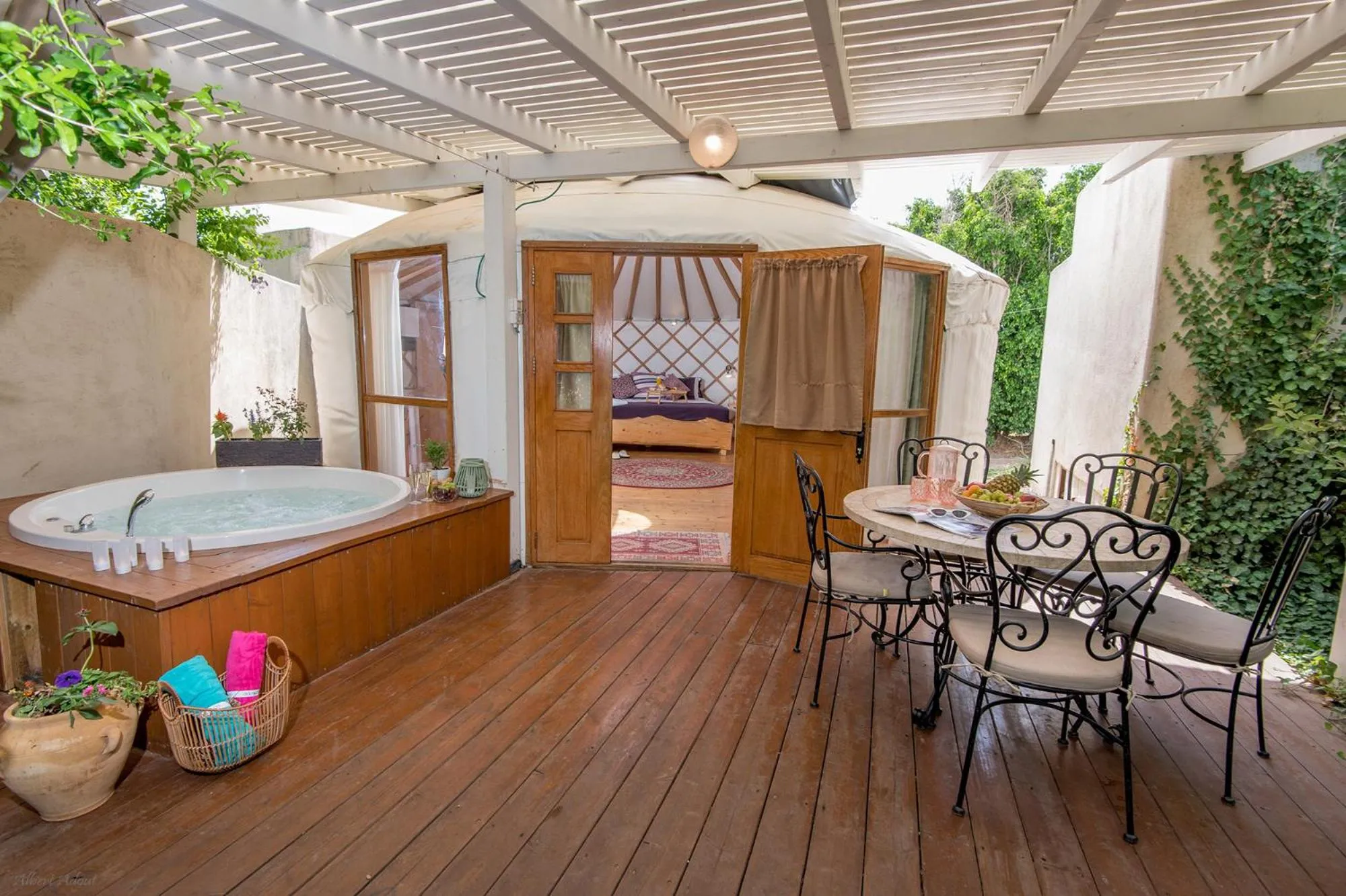 Hot Tub in Helios Luxury Suites