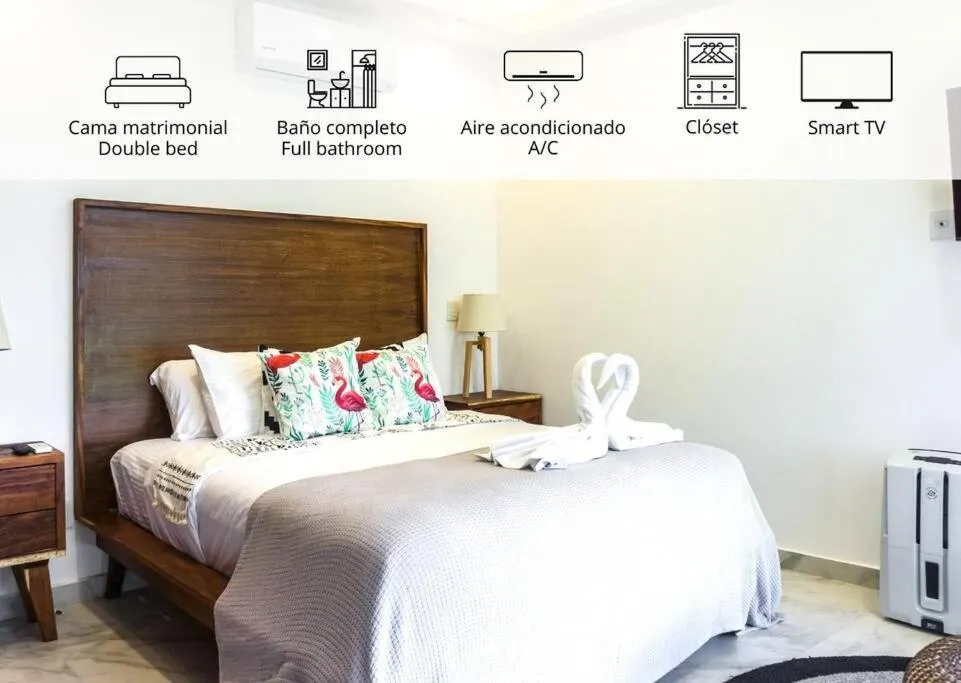 Bed in Luxury Studio in Playa del Carmen