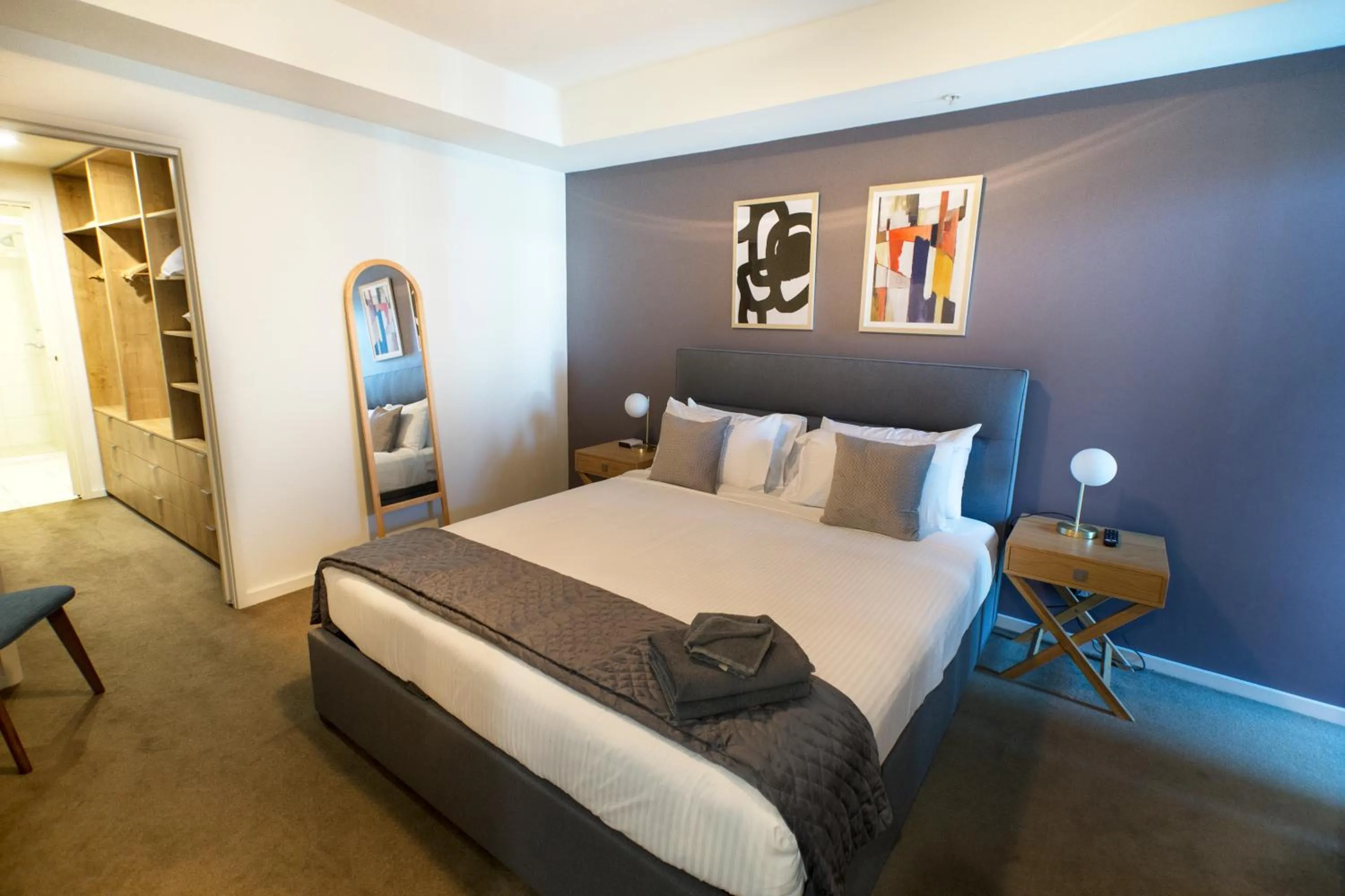 Bedroom, Bed in Melbourne Holiday Apartments Flinders Wharf