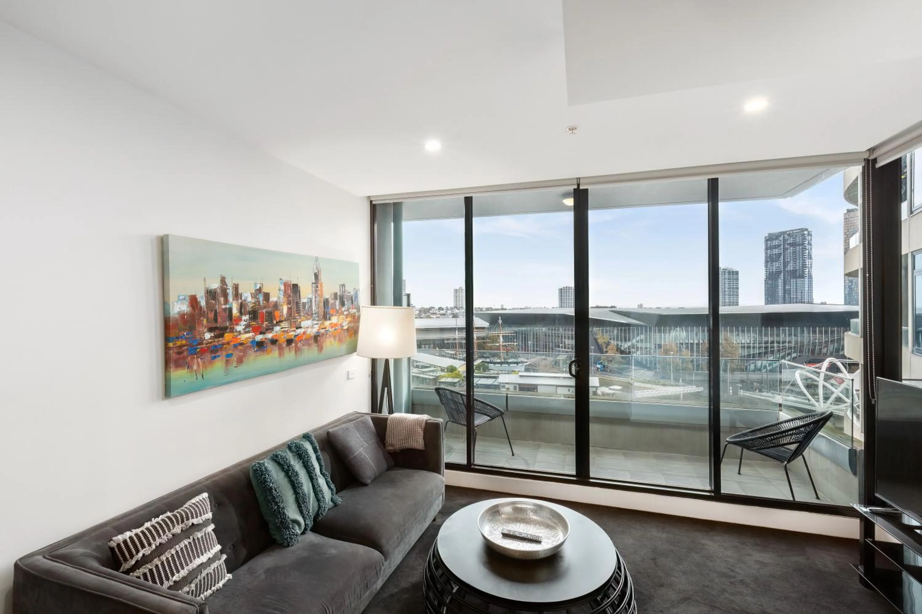 Balcony/Terrace in Melbourne Holiday Apartments Flinders Wharf