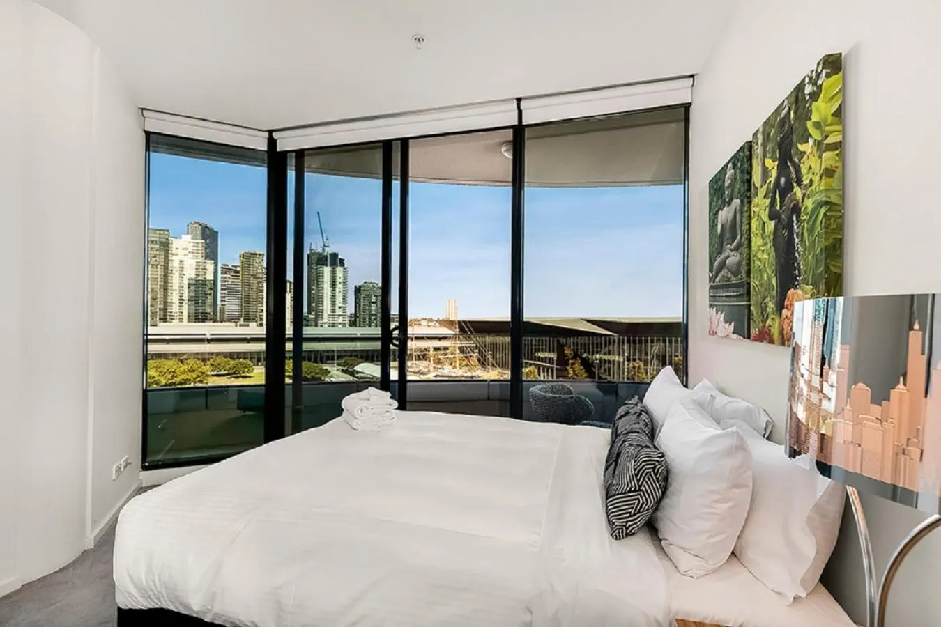 Bedroom, Bed in Melbourne Holiday Apartments Flinders Wharf